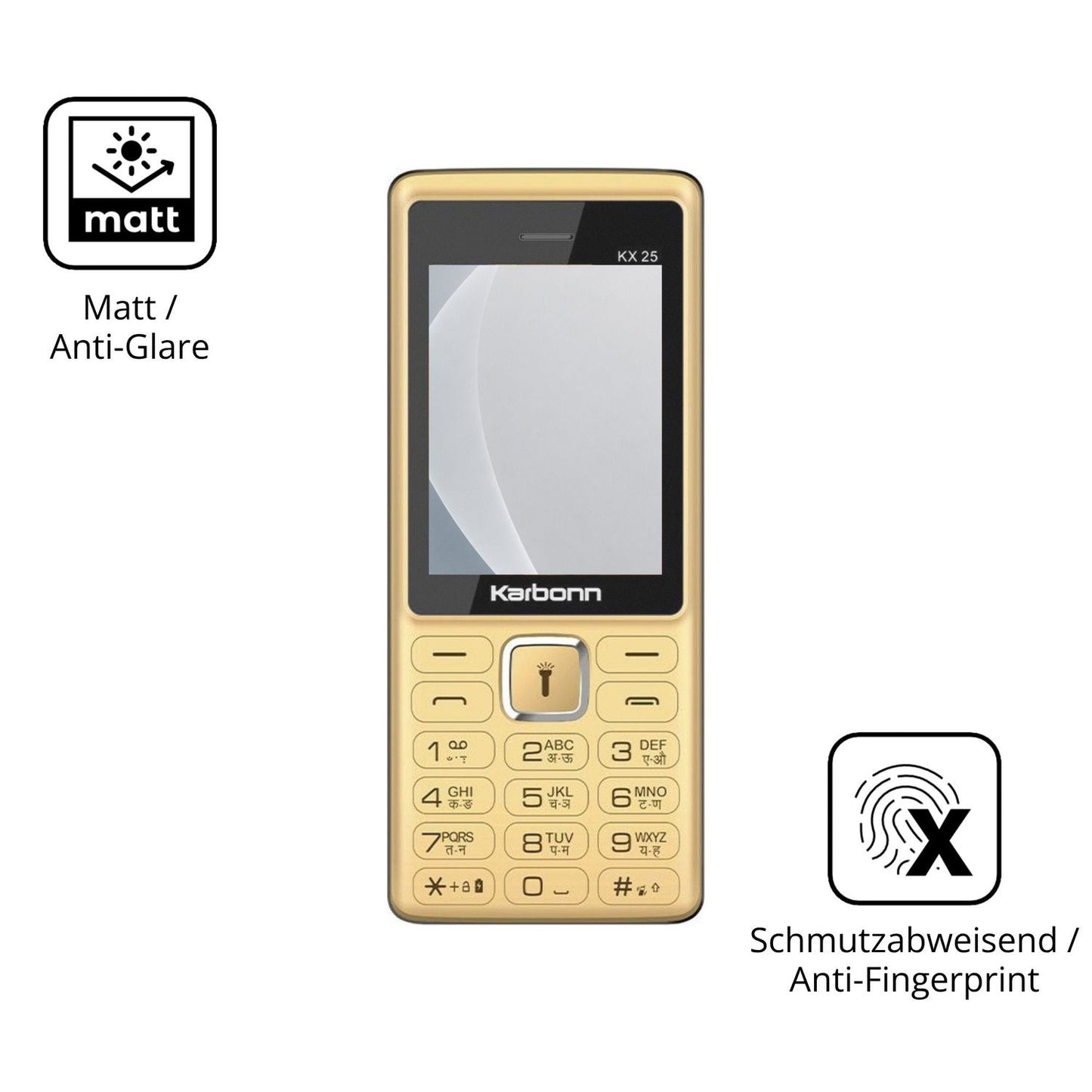 9H Hartbeschichtete, flexible Folie passend zugeschnitten für Karbonn KX25