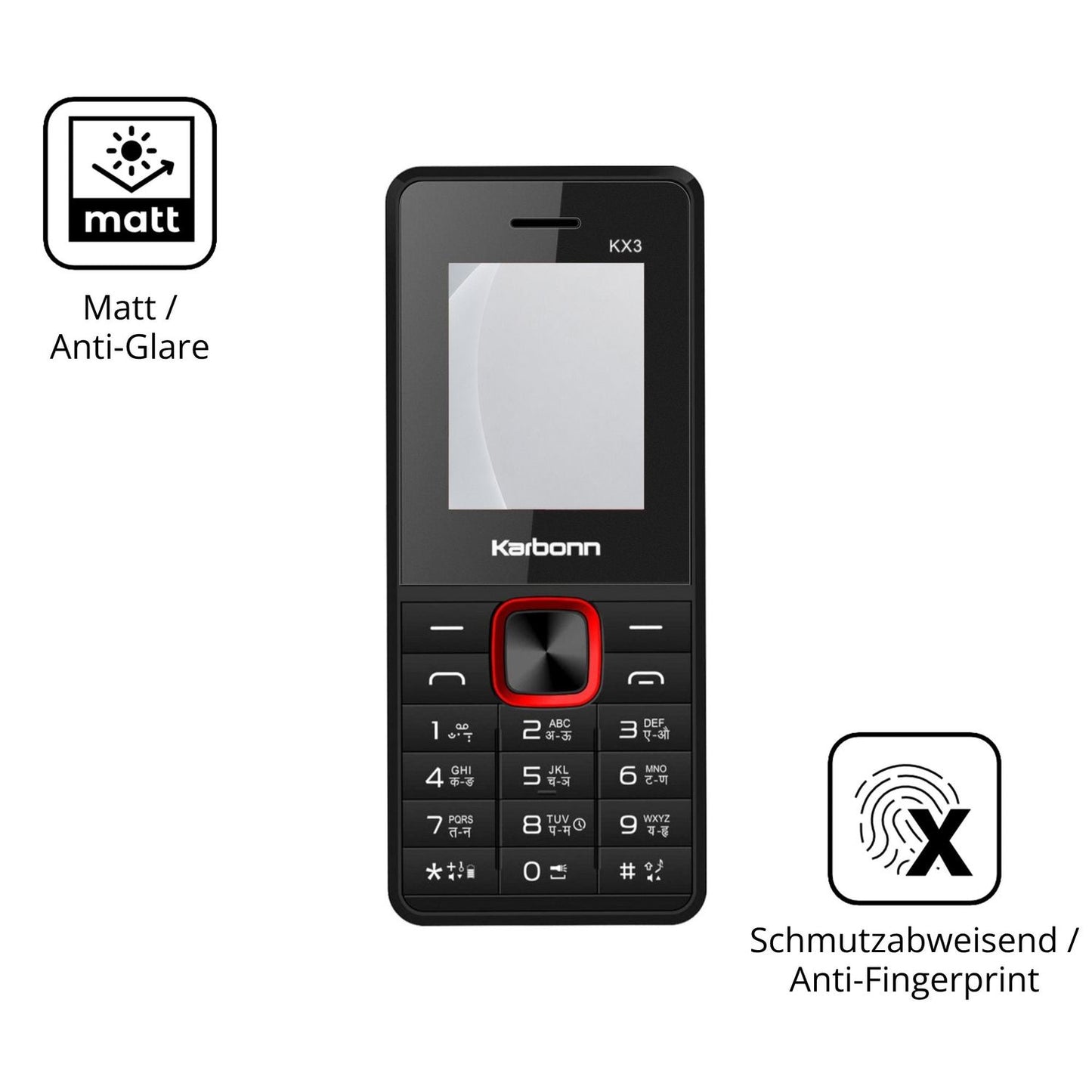 9H Hartbeschichtete, flexible Folie passend zugeschnitten für Karbonn KX3
