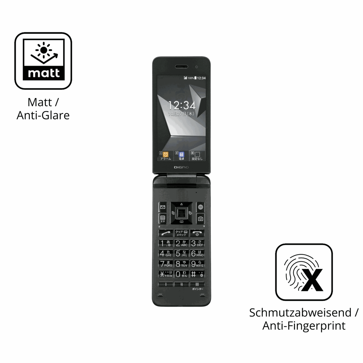 9H Hartbeschichtete, flexible Folie passend zugeschnitten für Kyocera Digno Keitai 4