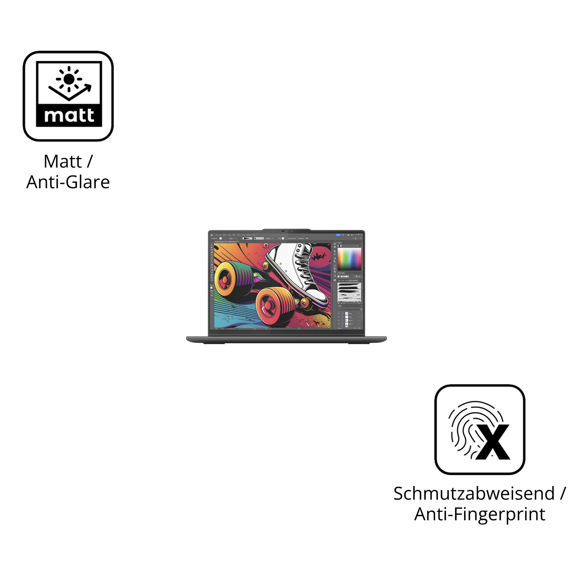 9H Hartbeschichtete, flexible Folie passend zugeschnitten für Lenovo Yoga 7 2-in-1 14IML9