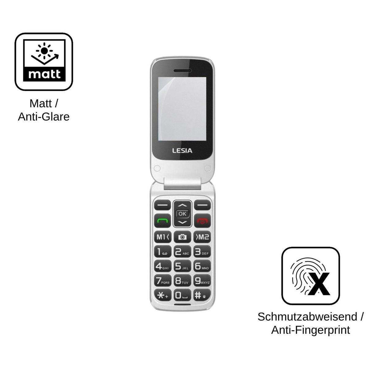2x Screen Protector for LESIA F1 matte Flexible Glass 9H dipos