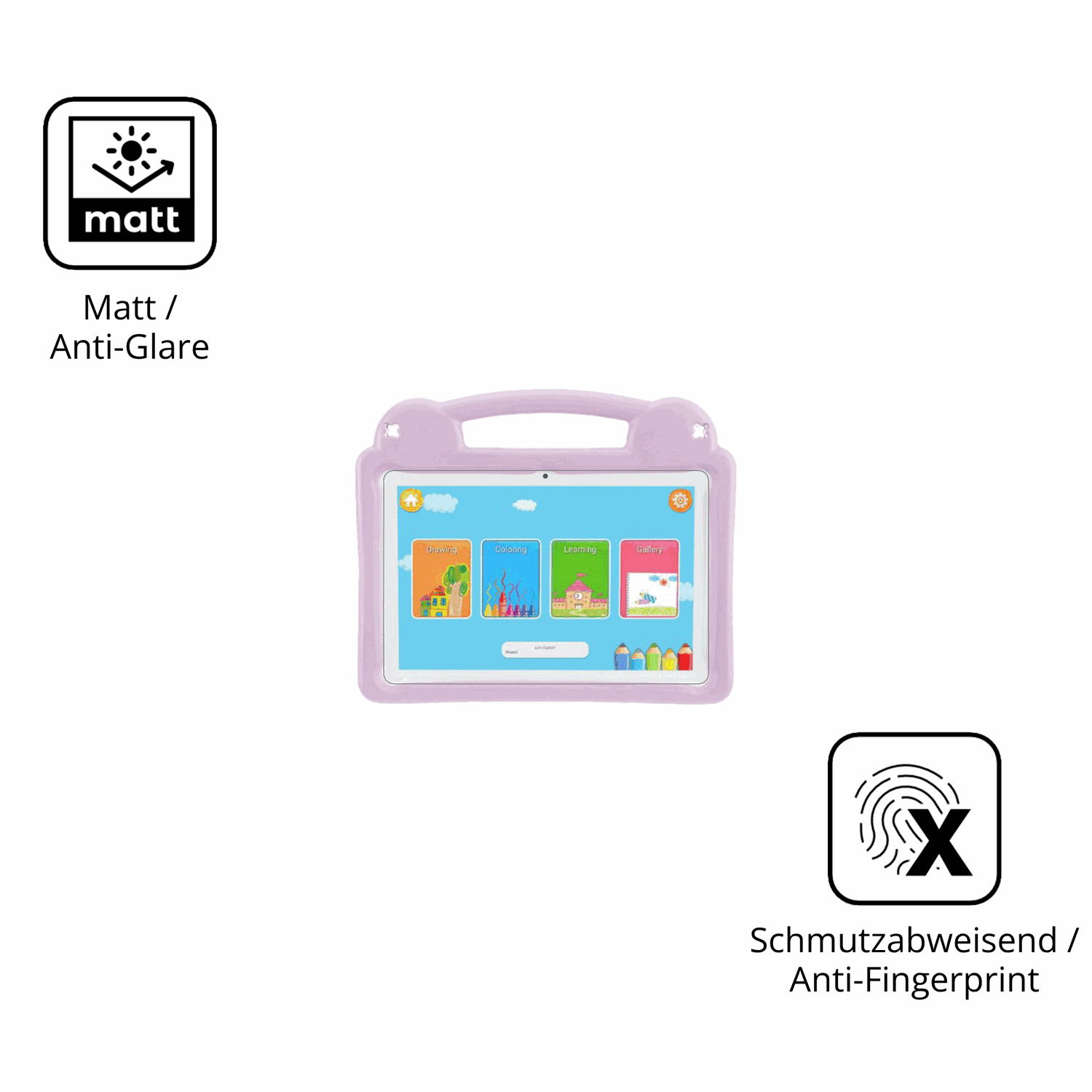 9H Hartbeschichtete, flexible Folie passend zugeschnitten für LETGOSPT Kids Tablet 10.1