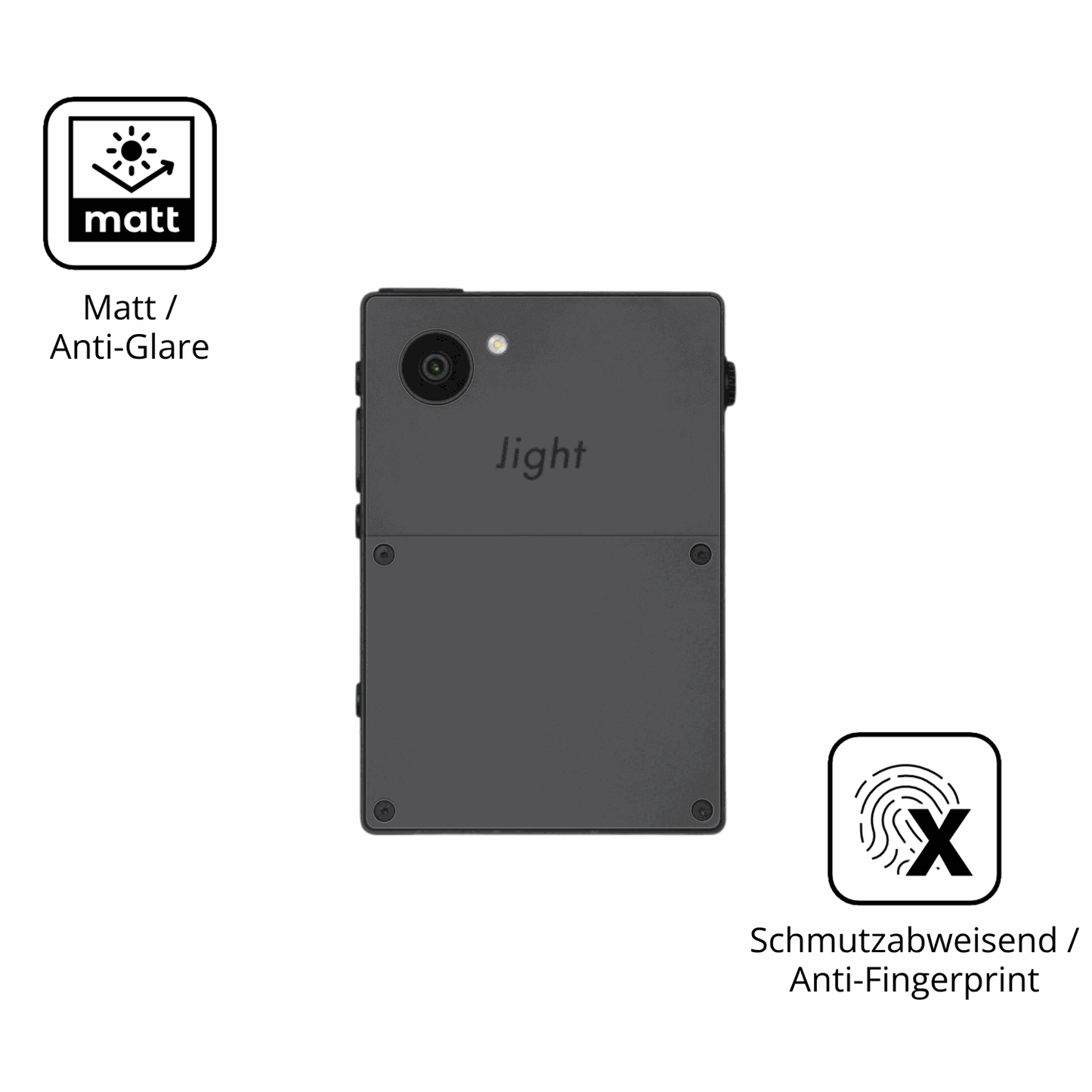 9H Hartbeschichtete, flexible Folie passend zugeschnitten für Light Phone 3 Rückseite