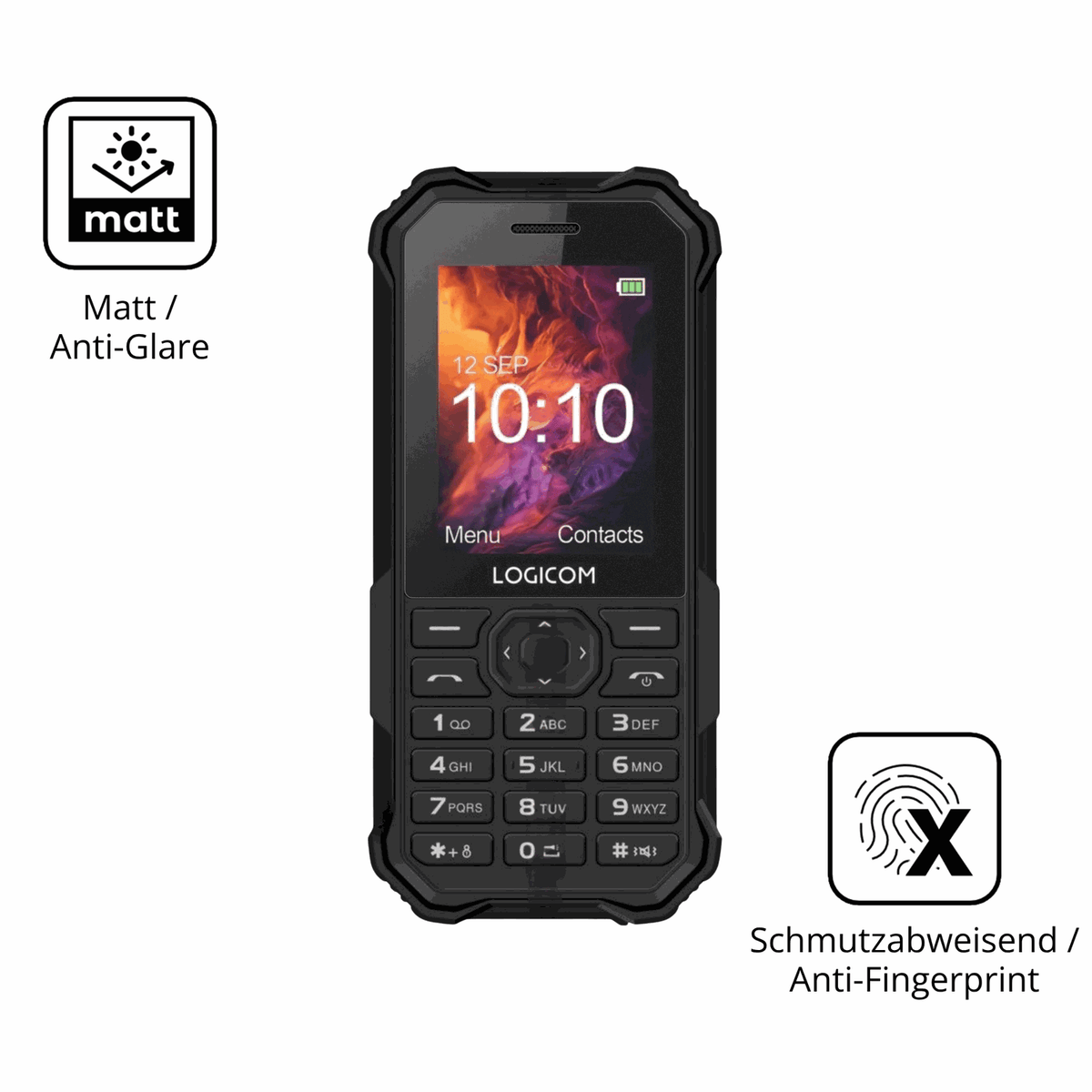 9H Hartbeschichtete, flexible Folie passend zugeschnitten für Logicom Xtrem 40 Pro