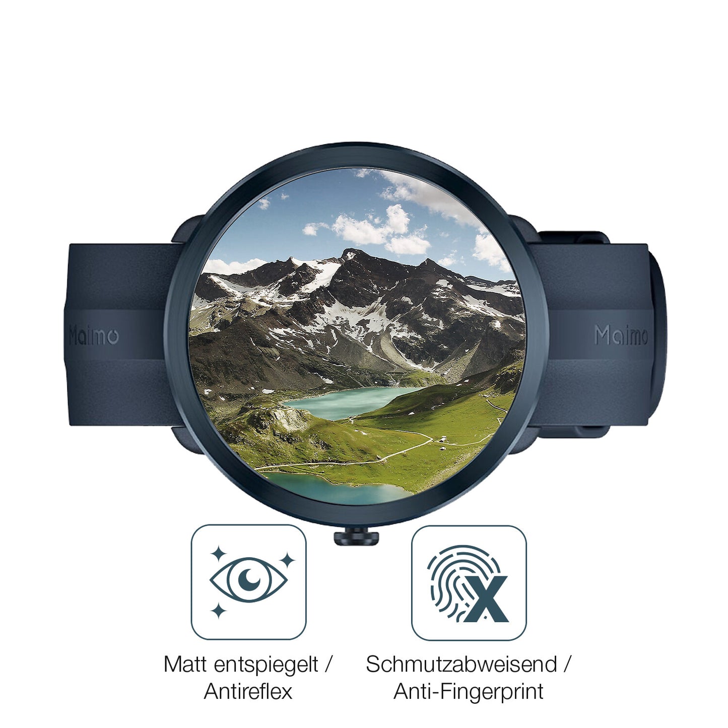 9H Hartbeschichtete, flexible Folie passend zugeschnitten für Maimo Watch R