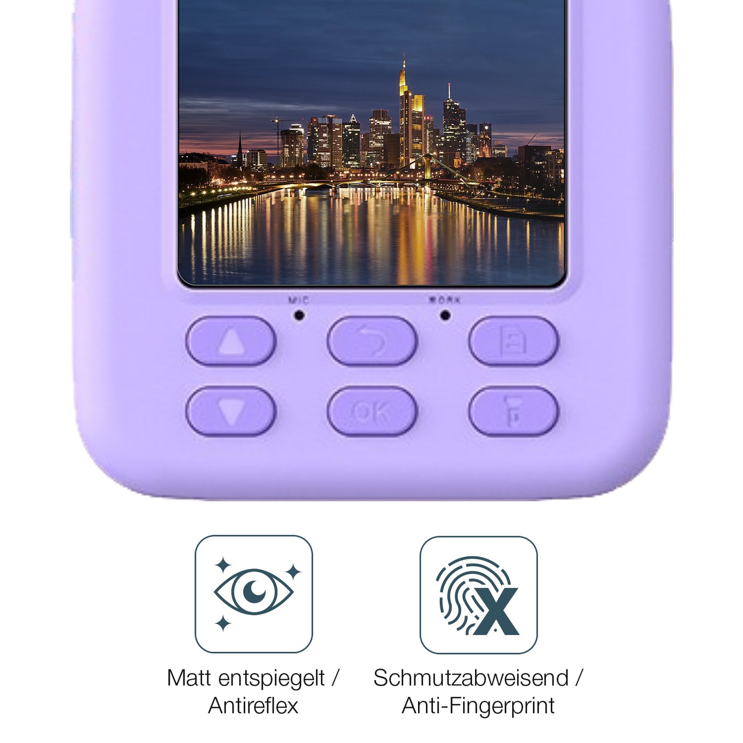 Schutz gegen Kratzer auf dem masterbee P79 Kinder Kamera Glas durch Schlüssel oder Ähnliches