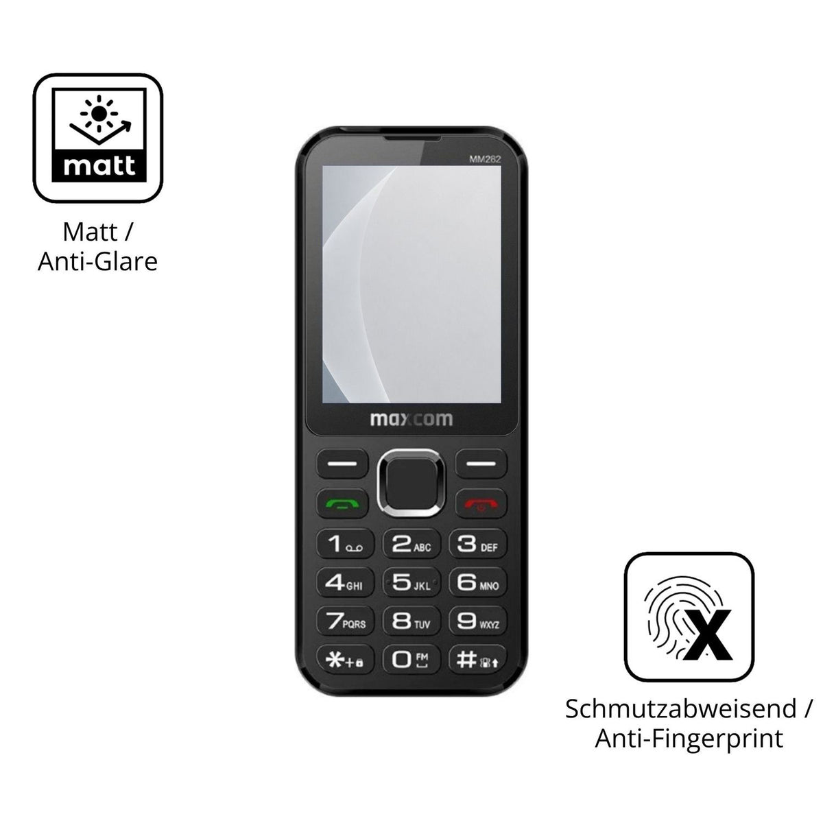 9H Hartbeschichtete, flexible Folie passend zugeschnitten für MaxCom Classic MM282 4G