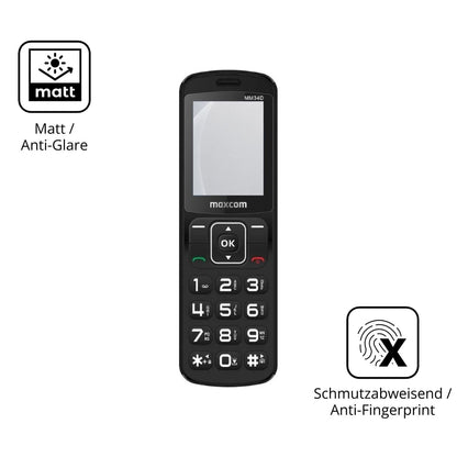 9H Hartbeschichtete, flexible Folie passend zugeschnitten für MaxCom Comfort MM34D 4G