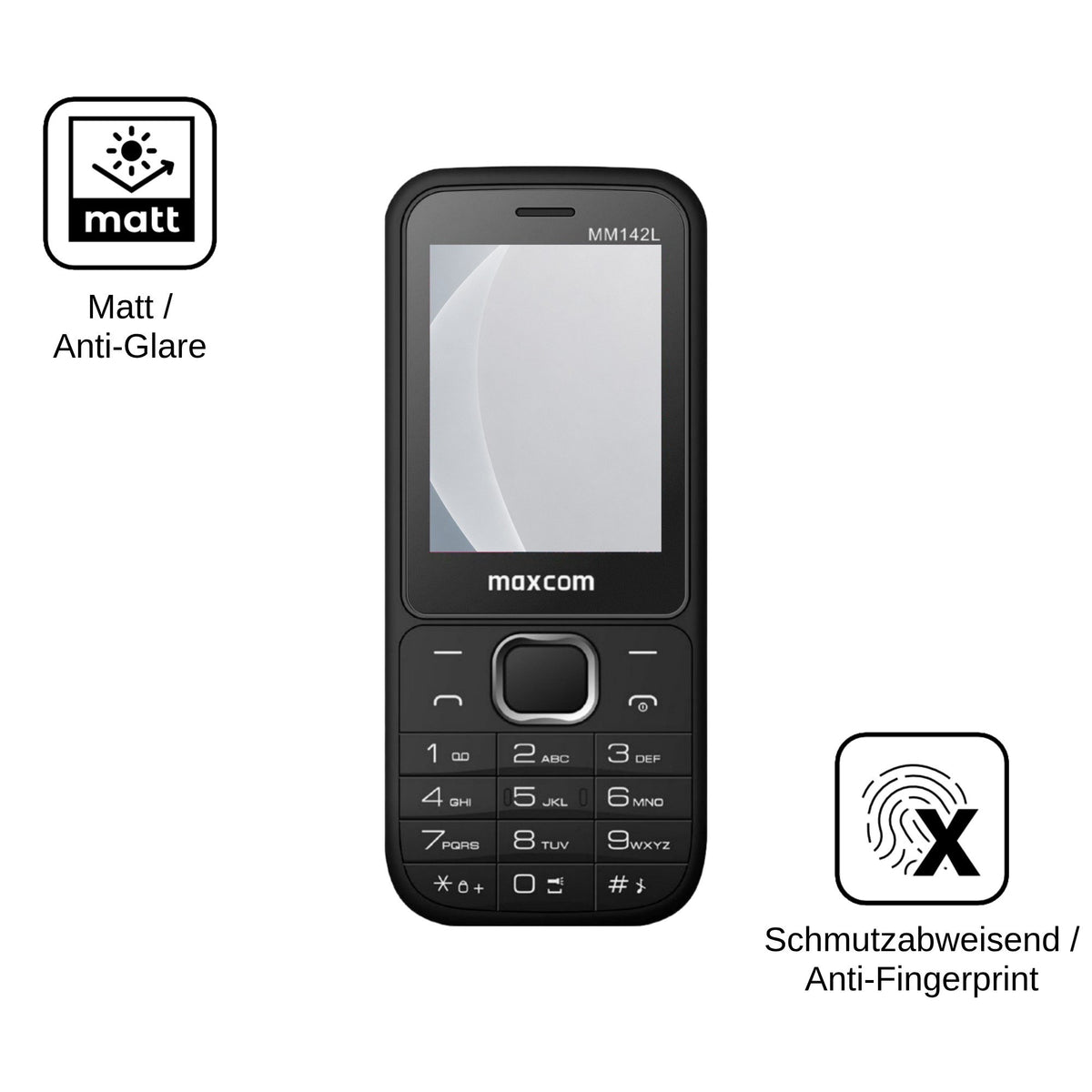 2x Screen Protector for MaxCom MM142L matte Flexible Glass 9H dipos