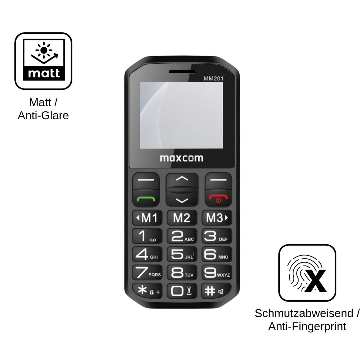 2x Screen Protector for MaxCom MM201 matte Flexible Glass 9H dipos