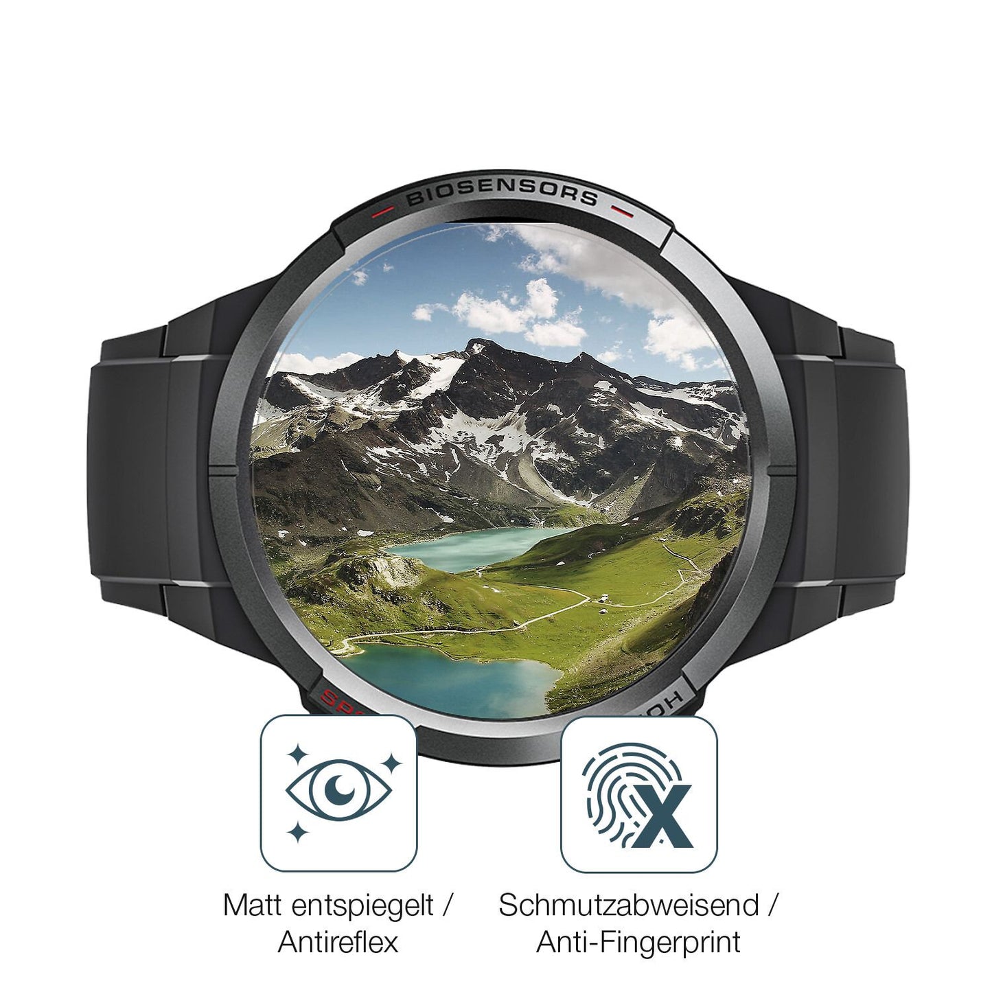 9H Hartbeschichtete, flexible Folie passend zugeschnitten für Mibro Watch GS