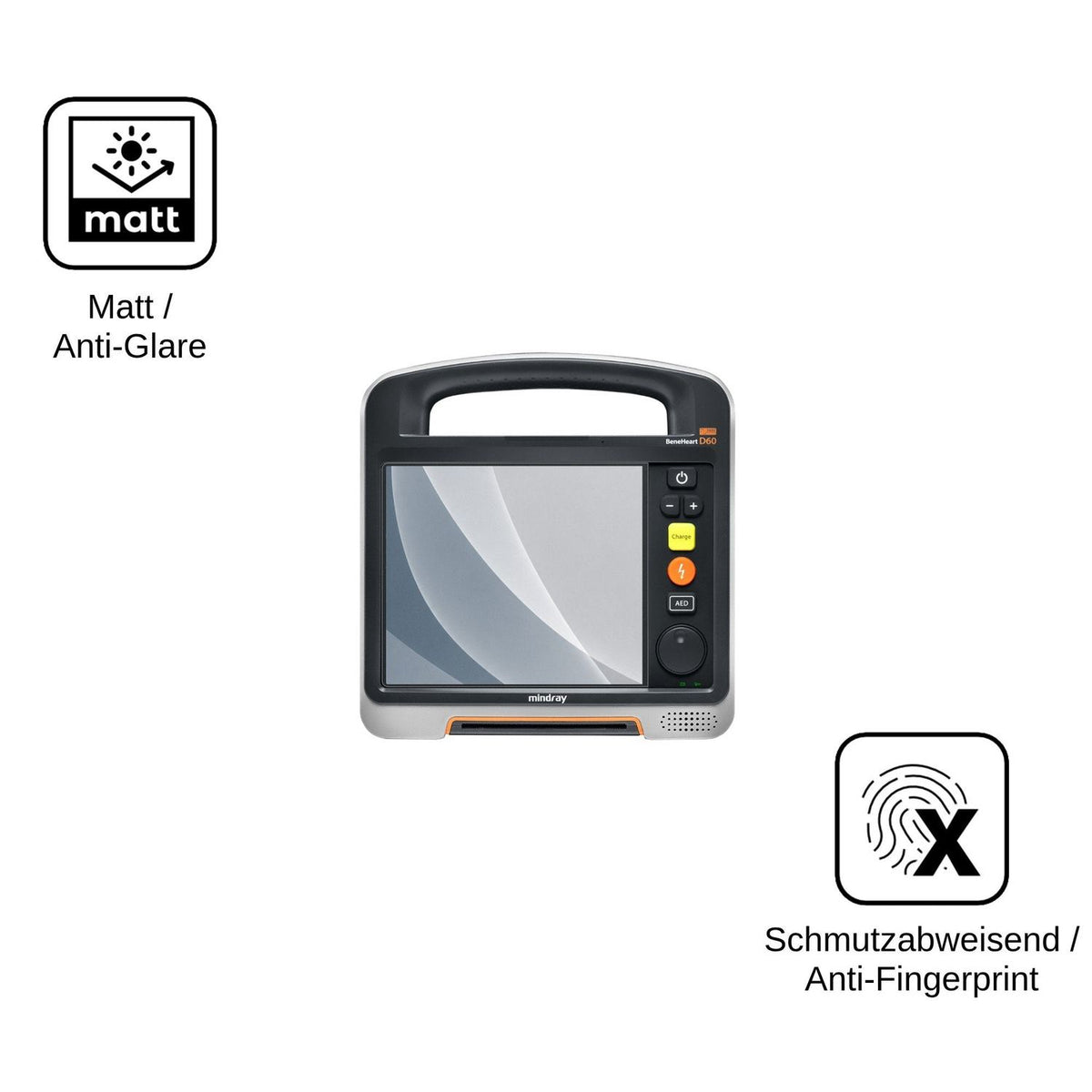 2x Screen Protector for Mindray Beneheart D60 matte Flexible Glass 9H dipos