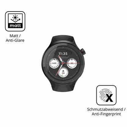 9H Hartbeschichtete, flexible Folie passend zugeschnitten für Motorola Moto Watch 2026 1.43 Zoll