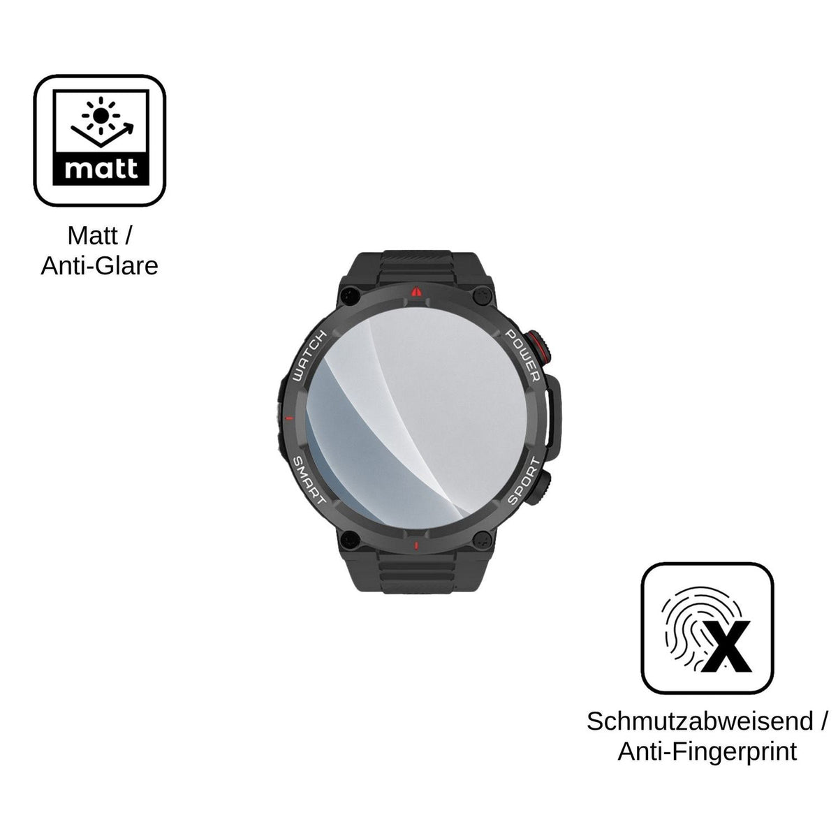 2x Screen Protector for Neow W-Watch 1.39 matte Flexible Glass 9H dipos