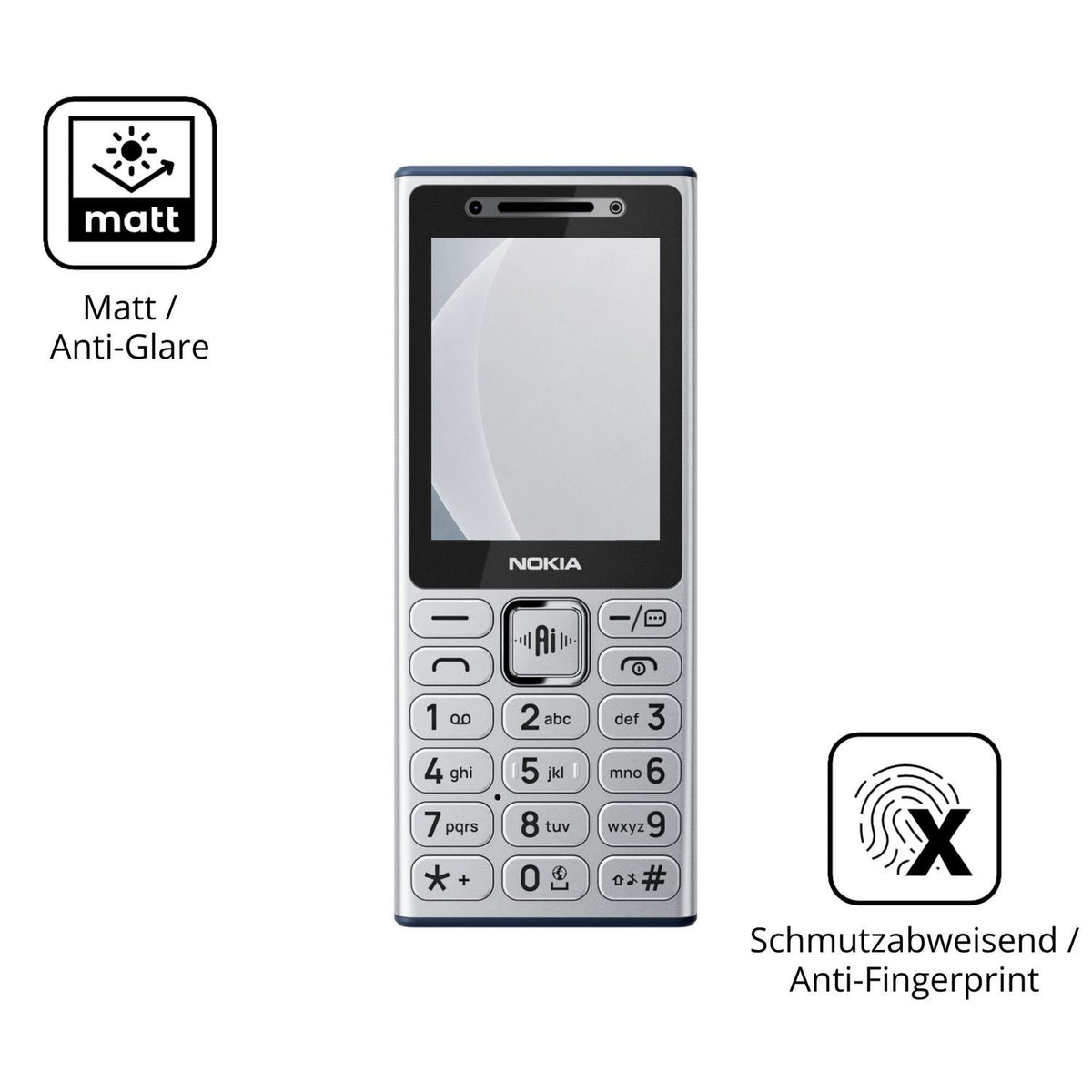 9H Hartbeschichtete, flexible Folie passend zugeschnitten für Nokia 210 4G