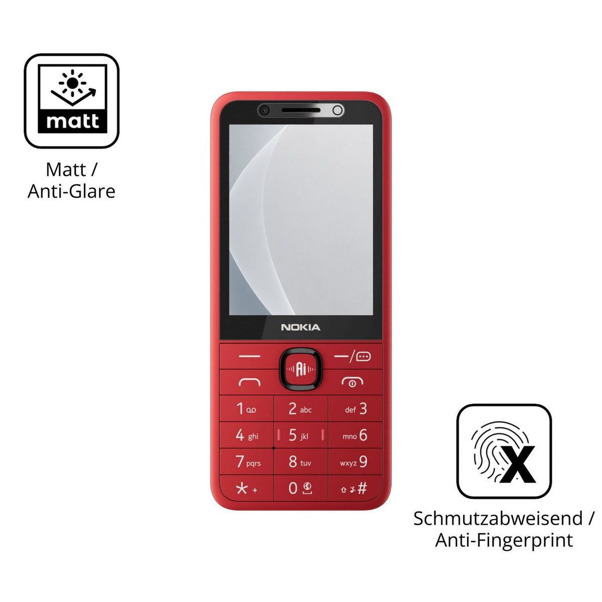 9H Hartbeschichtete, flexible Folie passend zugeschnitten für Nokia 215 4G 2nd Edition