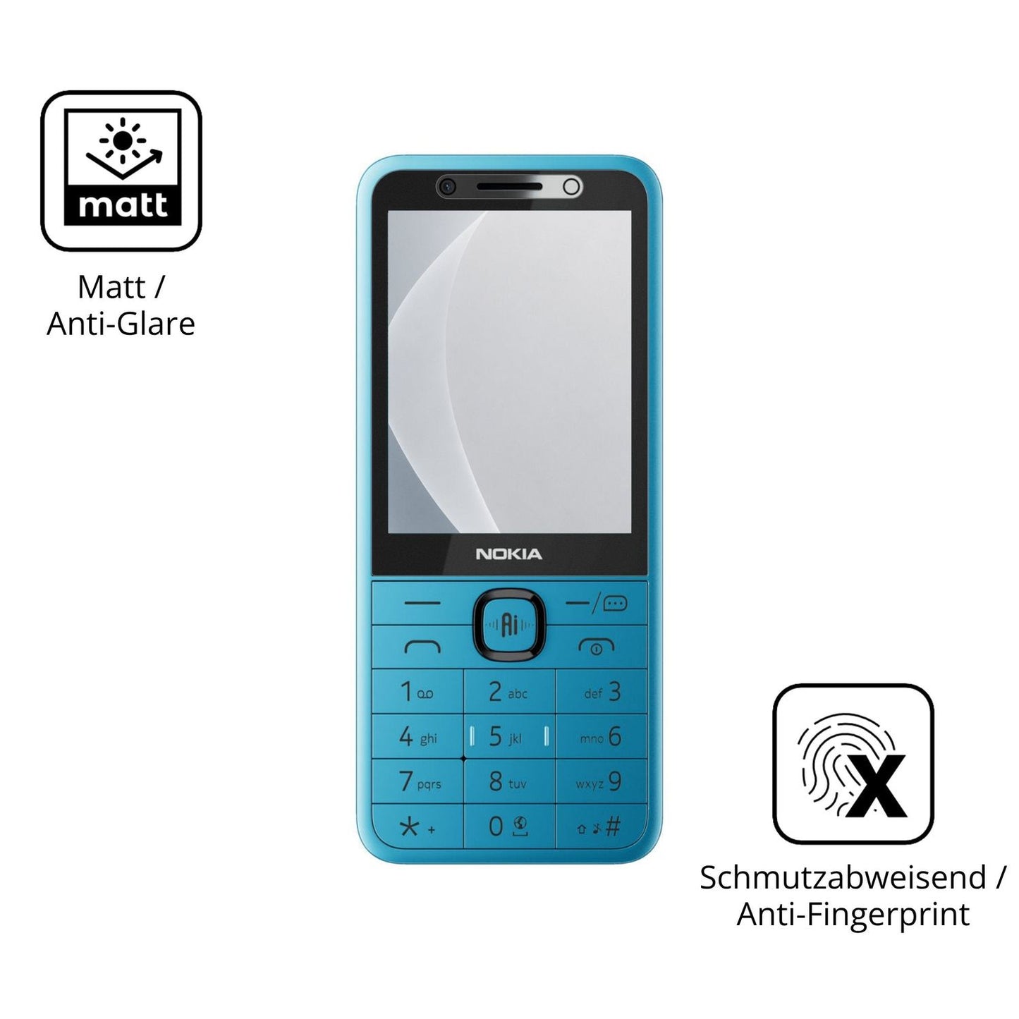 9H Hartbeschichtete, flexible Folie passend zugeschnitten für Nokia 235 4G 2nd Edition