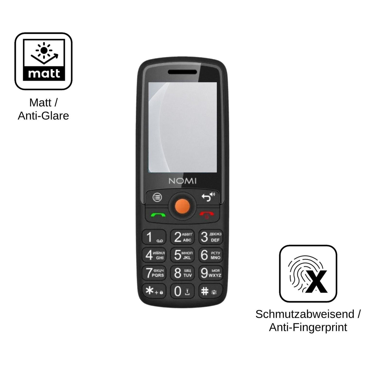 2x Screen Protector for Nomi i2440 matte Flexible Glass 9H dipos