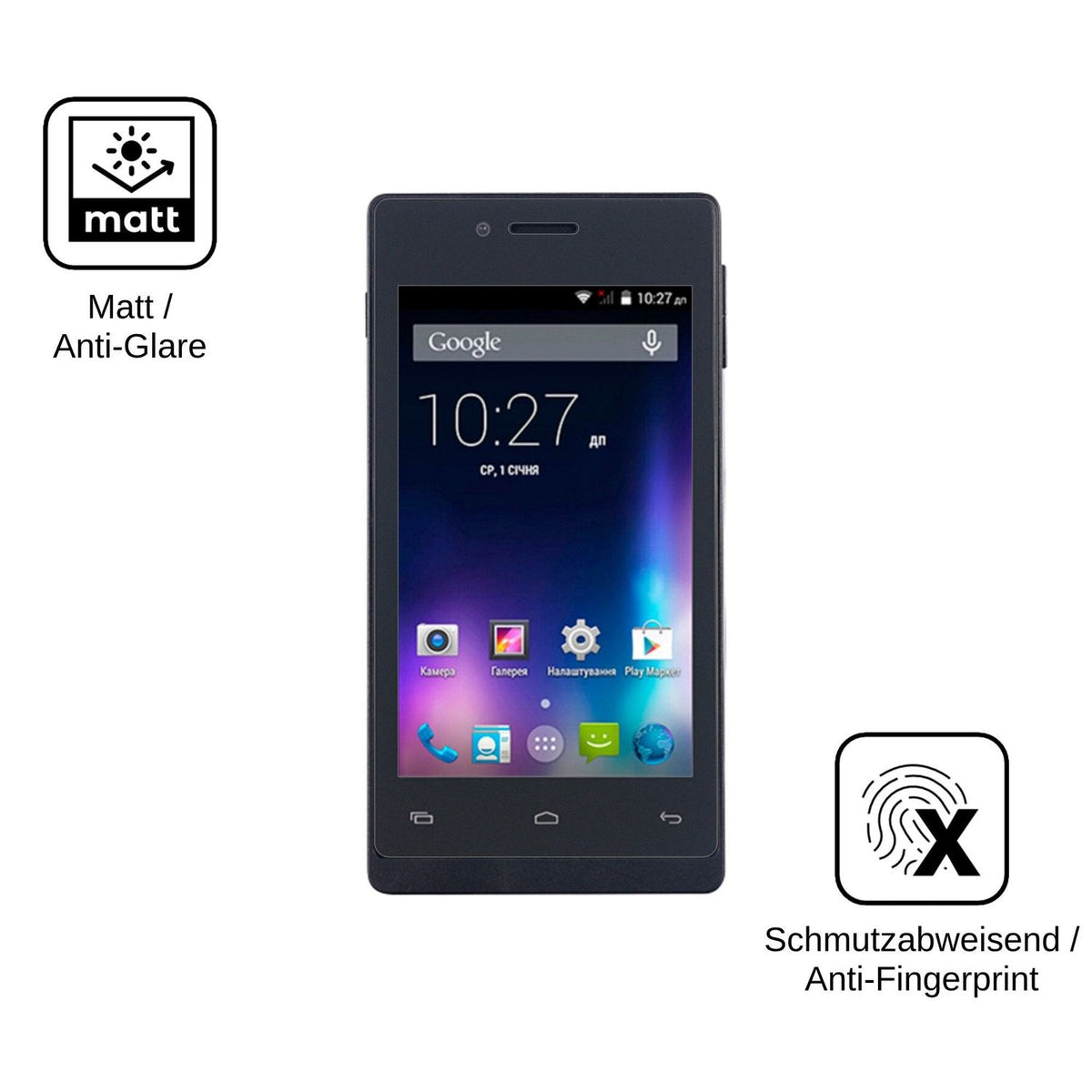 2x Screen Protector for Nomi i400 Beat matte Flexible Glass 9H dipos