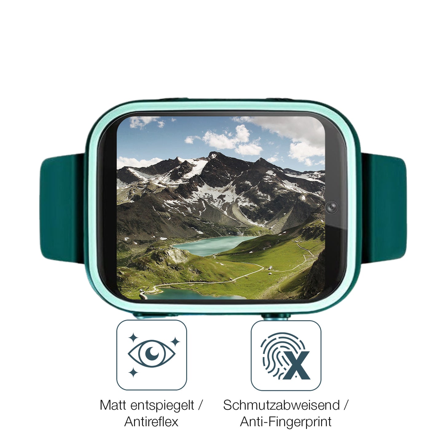 9H Hartbeschichtete, flexible Folie passend zugeschnitten für Okyuk T45 Smartwatch Kinder