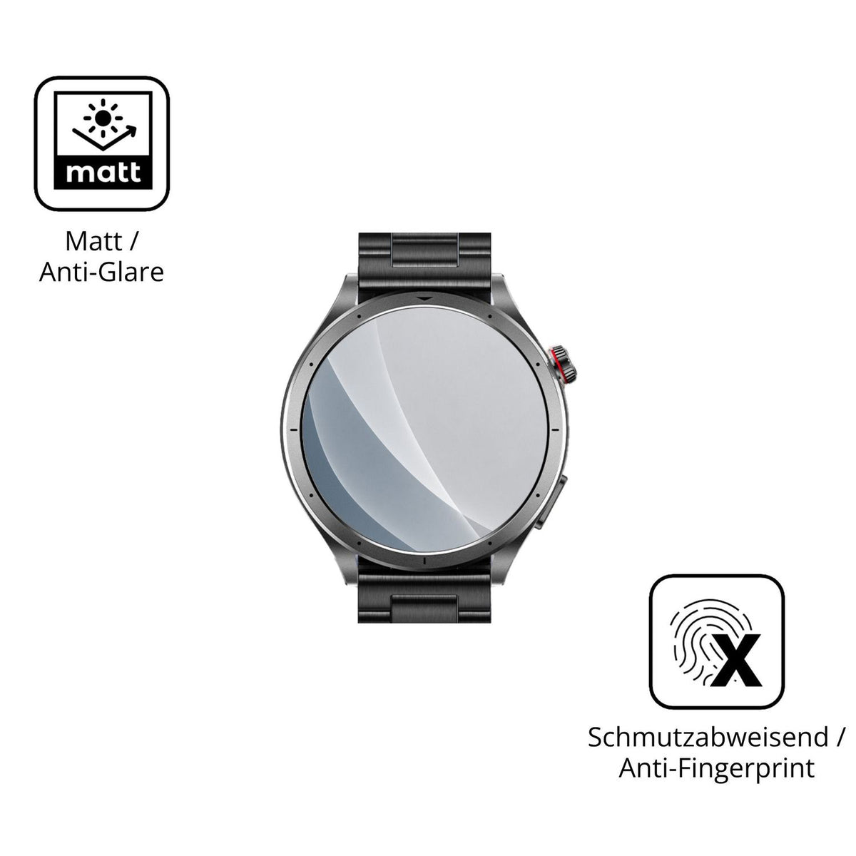 9H Hartbeschichtete, flexible Folie passend zugeschnitten für Oliimptek 1.53 Zoll Smartwatch