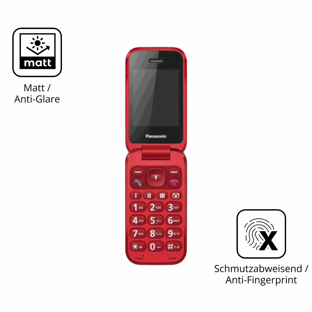 9H Hartbeschichtete, flexible Folie passend zugeschnitten für Panasonic KX-TF600