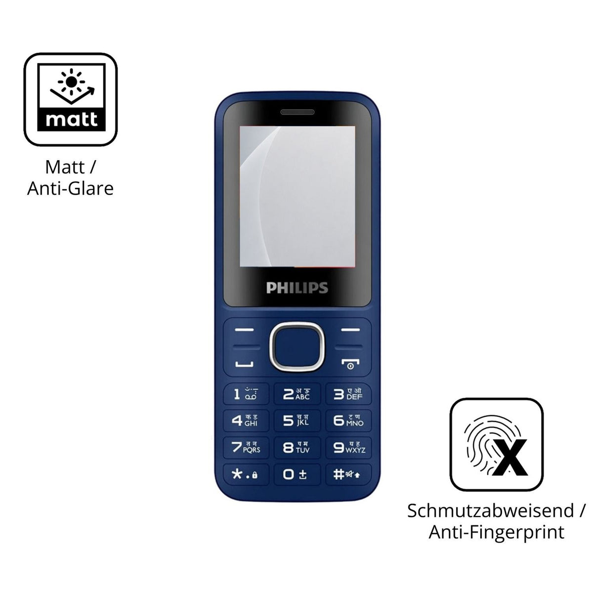 9H Hartbeschichtete, flexible Folie passend zugeschnitten für Philips E2104