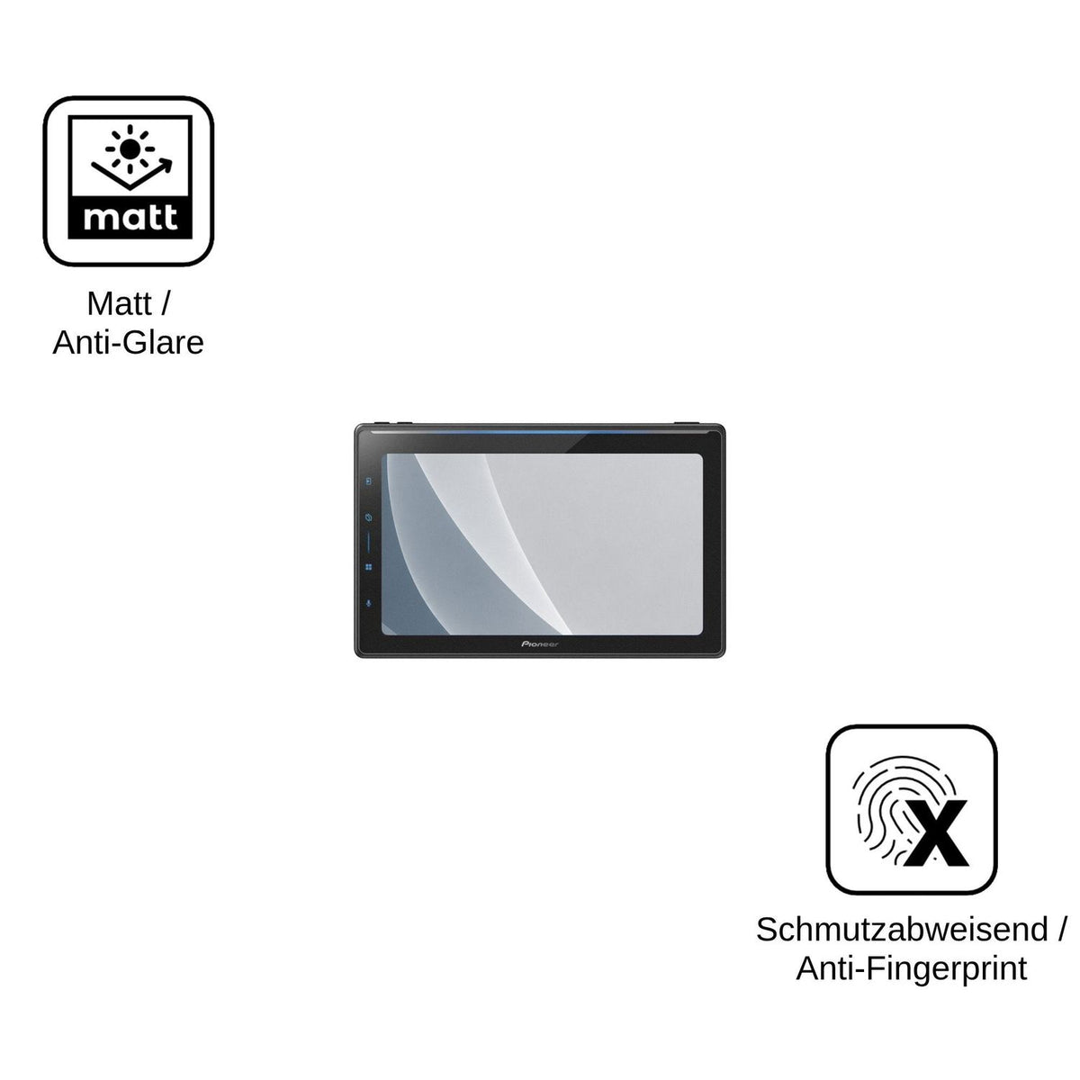 2x Screen Protector for Pioneer SPH-EVO107DAB-C-D7 matte Flexible Glass 9H dipos