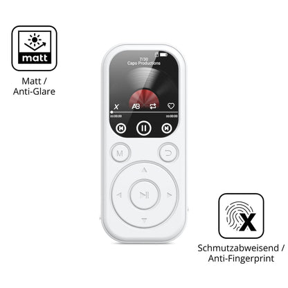 9H Hartbeschichtete, flexible Folie passend zugeschnitten für RWSRW MP301-BS MP3-Player