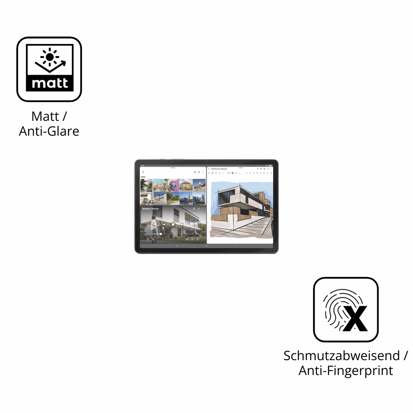 9H Hartbeschichtete, flexible Folie passend zugeschnitten für Samsung Galaxy Tab S10 Lite