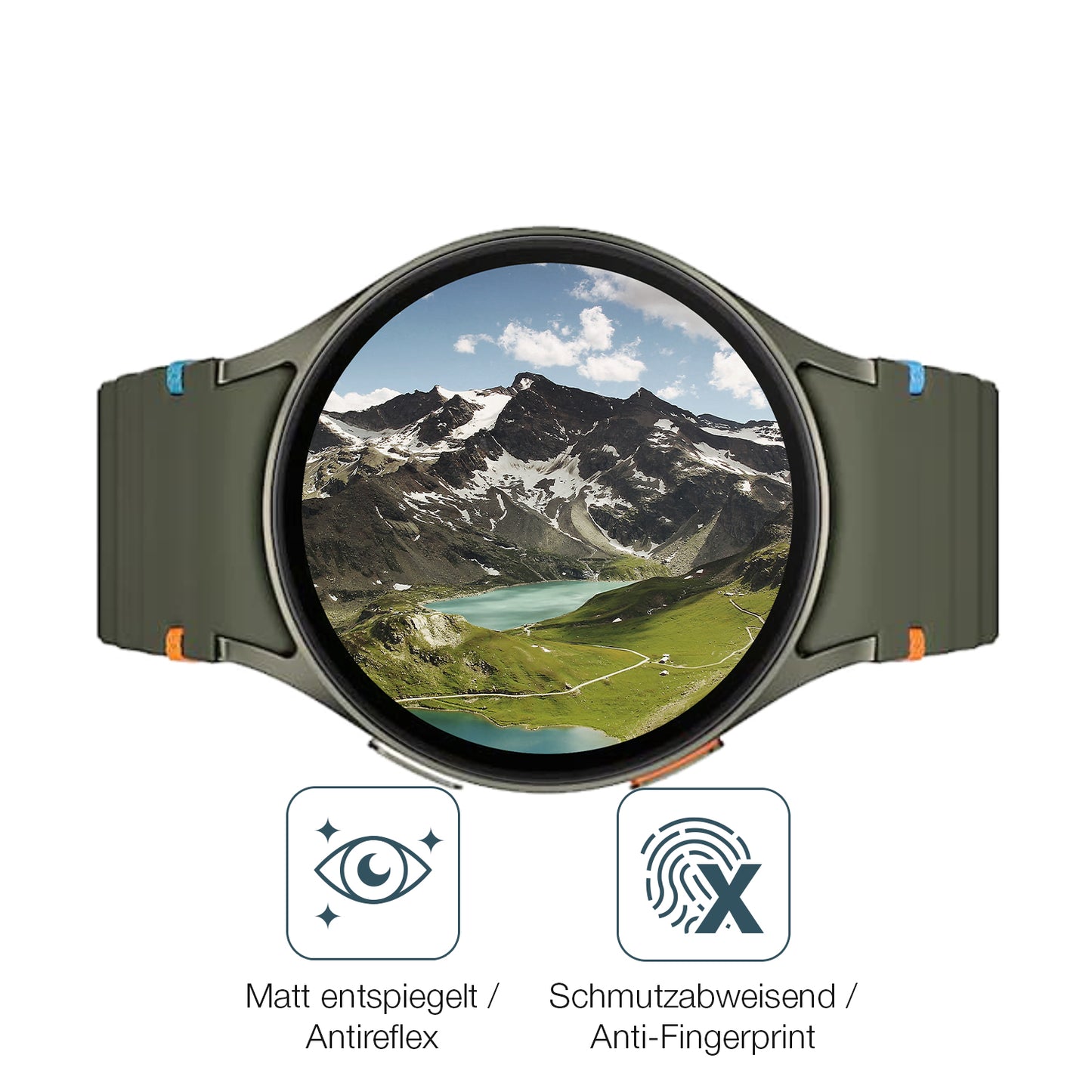 9H Hartbeschichtete, flexible Folie passend zugeschnitten für Samsung Galaxy Watch 7 44mm