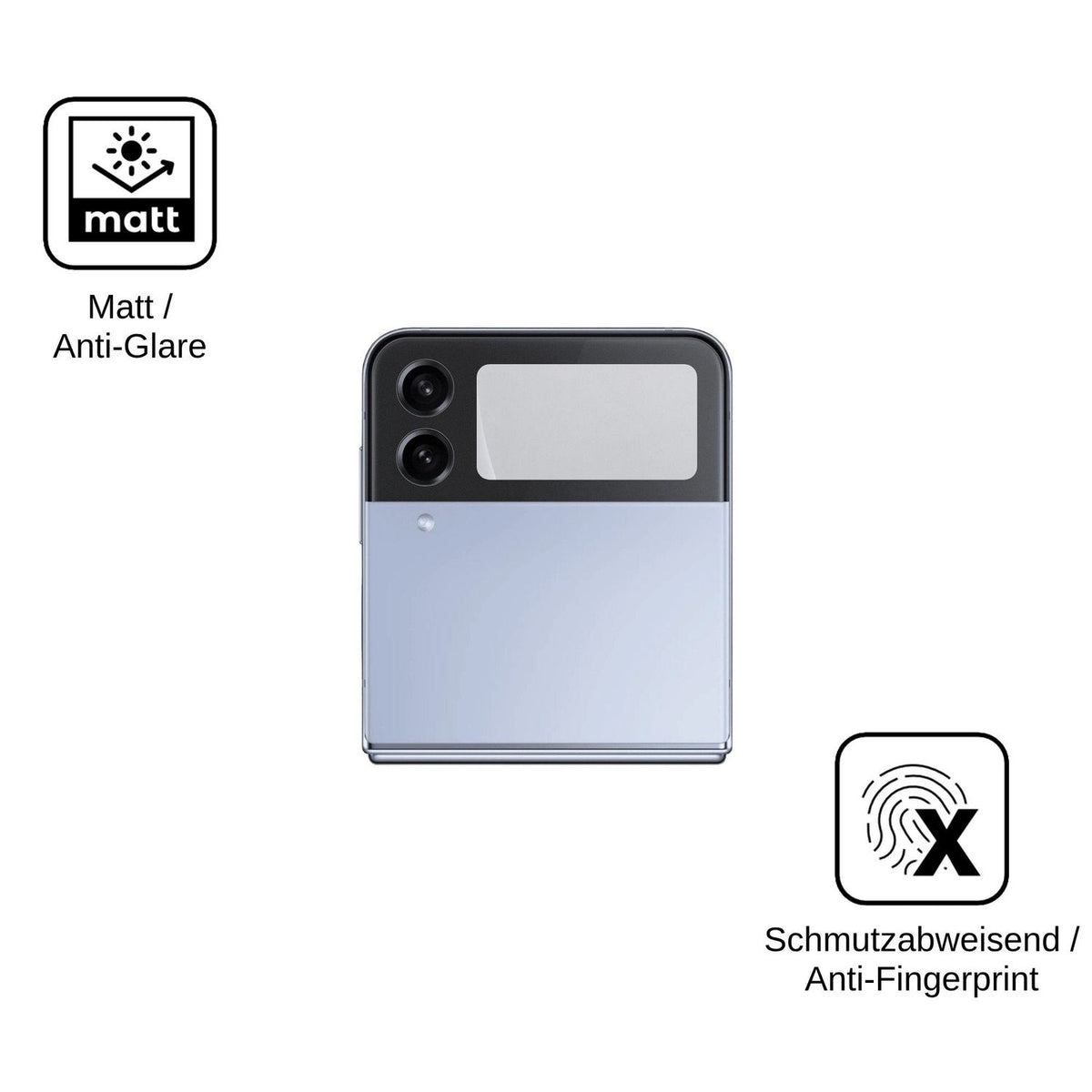2x Screen Protector for Samsung Galaxy Z Flip4 5G Outside matte Flexible Glass 9H dipos