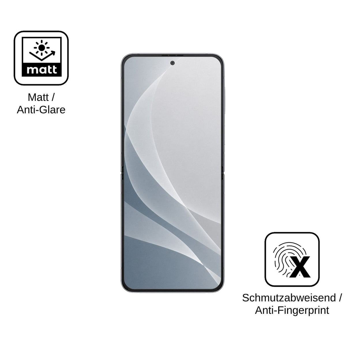 2x Screen Protector for Samsung Galaxy Z Flip4 5G Inside matte Flexible Glass 9H dipos