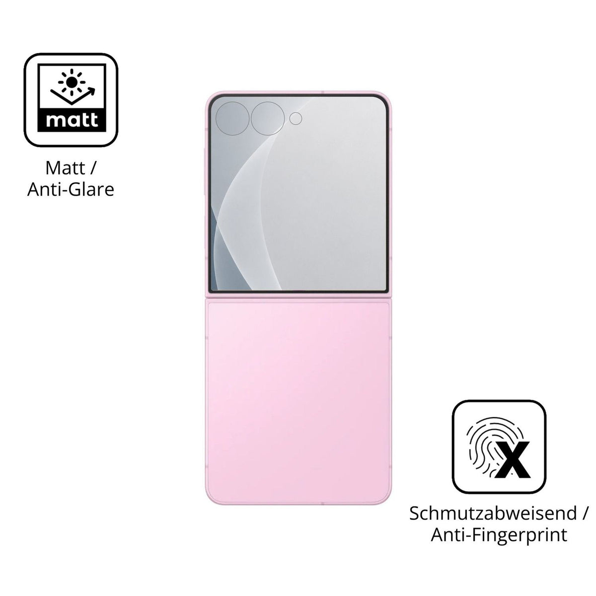 9H Hartbeschichtete, flexible Folie passend zugeschnitten für Samsung Galaxy Z Flip8 Aussenseite