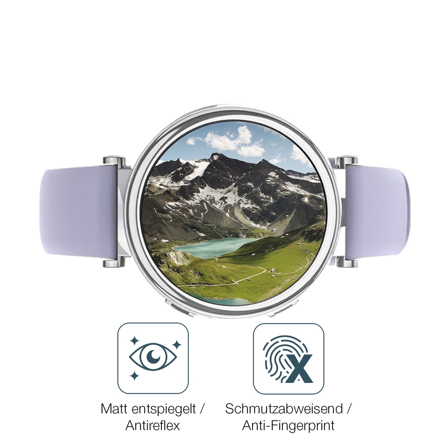 9H Hartbeschichtete, flexible Folie passend zugeschnitten für Sanorum 1.27 Zoll Smartwatch