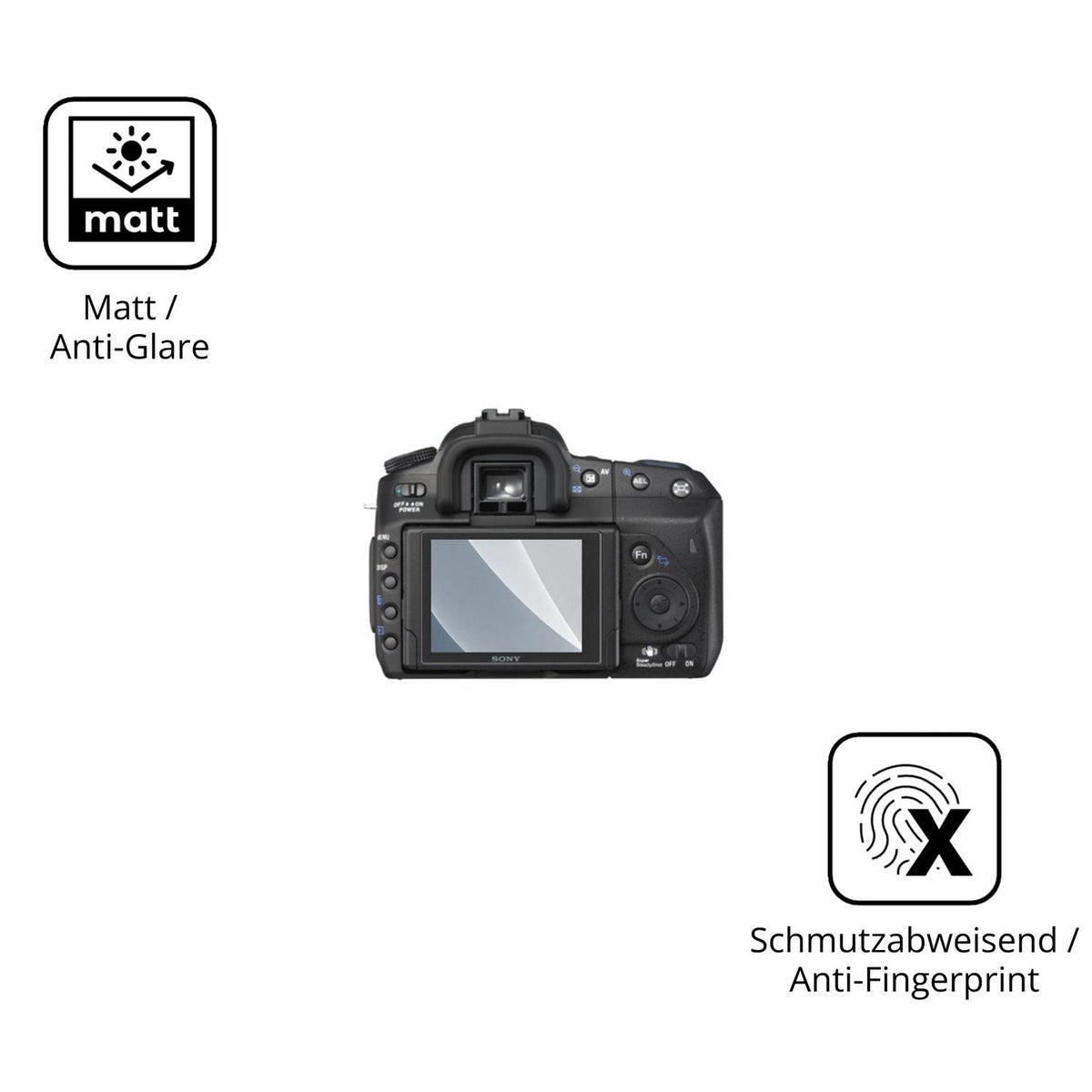 9H Hartbeschichtete, flexible Folie passend zugeschnitten für Sony A350