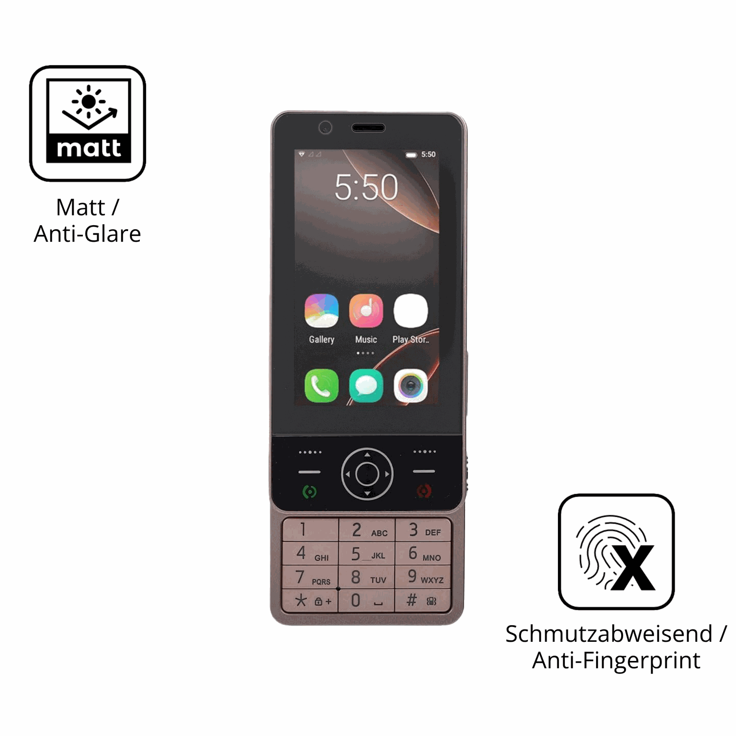 9H Hartbeschichtete, flexible Folie passend zugeschnitten für Sxhlseller Slide Phone