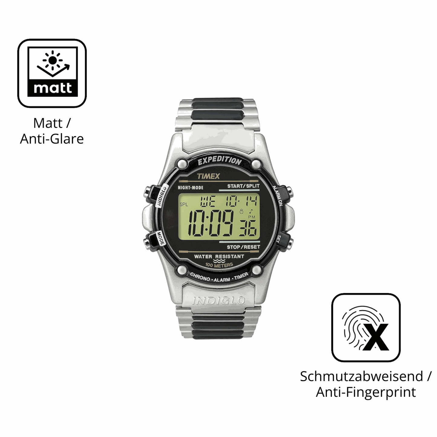 9H Hartbeschichtete, flexible Folie passend zugeschnitten für Timex Expedition Atlantis