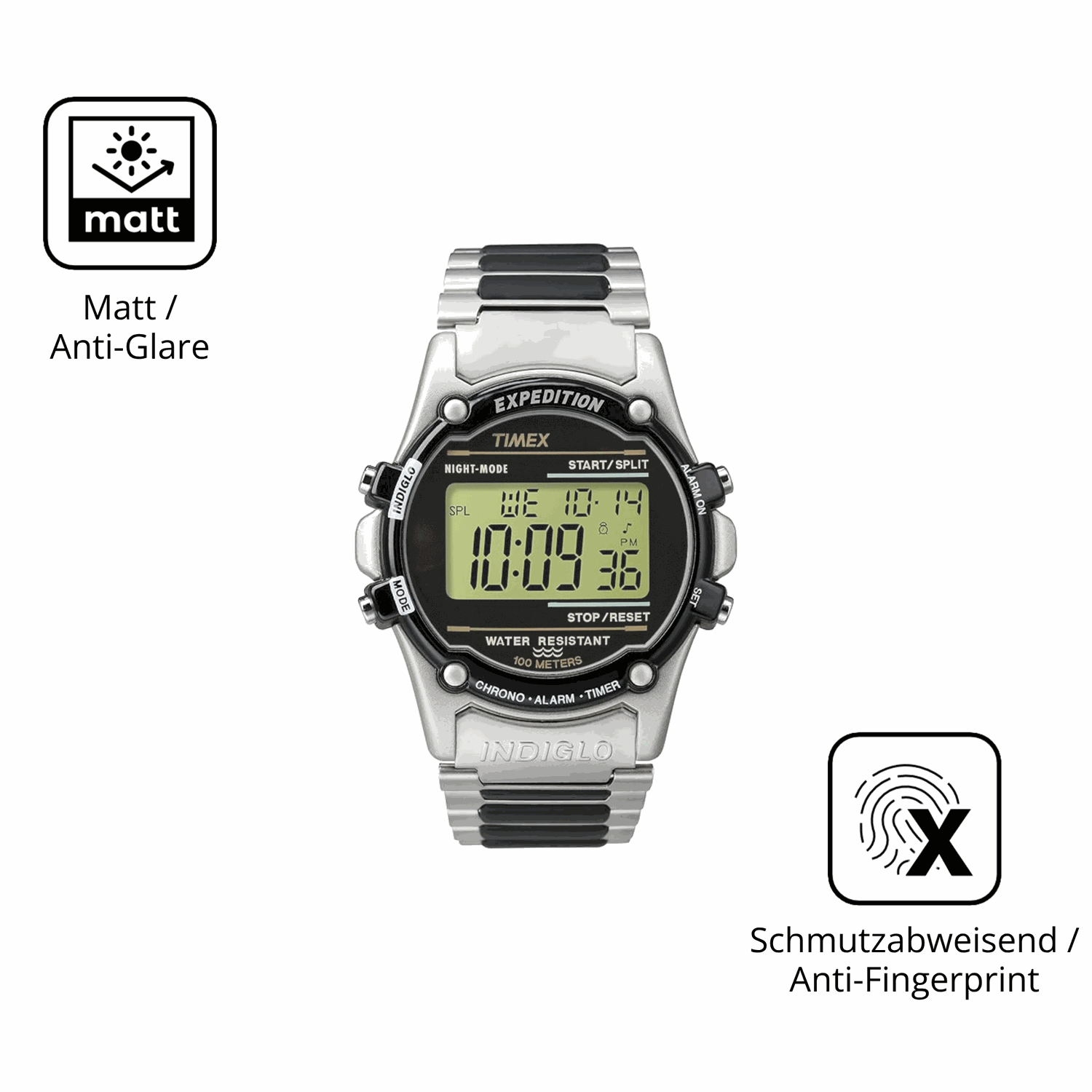 9H Hartbeschichtete, flexible Folie passend zugeschnitten für Timex Expedition Atlantis