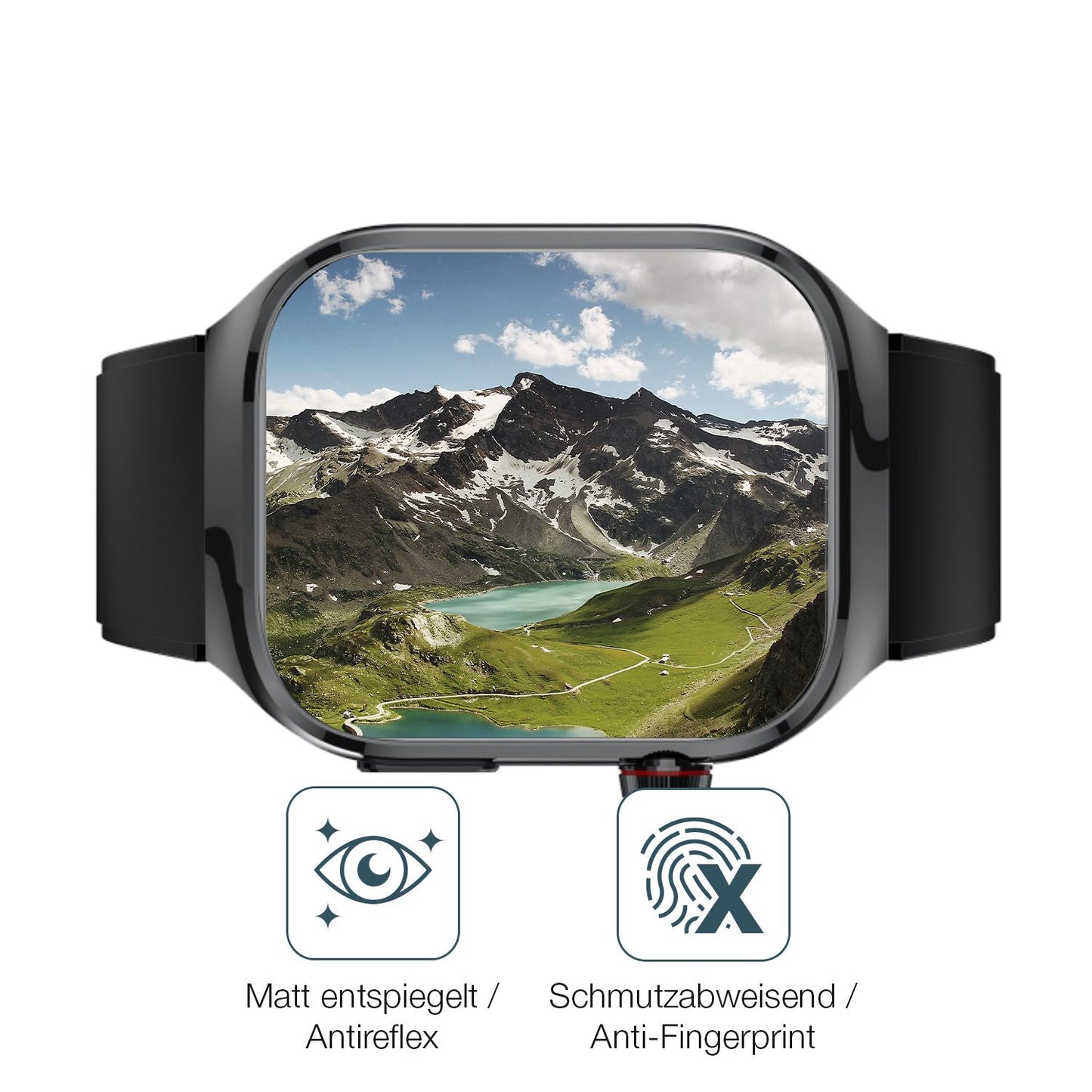 9H Hartbeschichtete, flexible Folie passend zugeschnitten für TK16 Smartwatch 2.04 Zoll