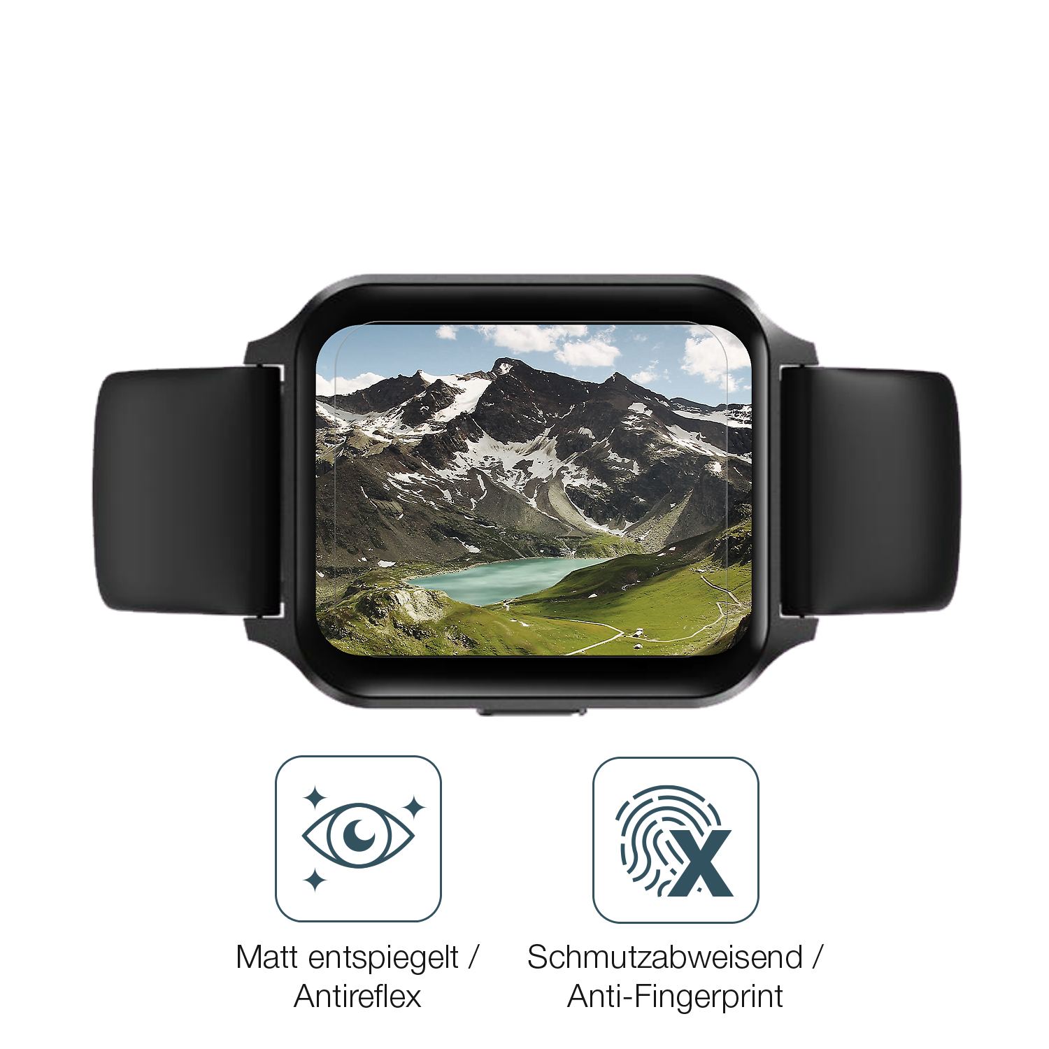 9H Hartbeschichtete, flexible Folie passend zugeschnitten für Touchelex 1,52 Zoll Smartwatch