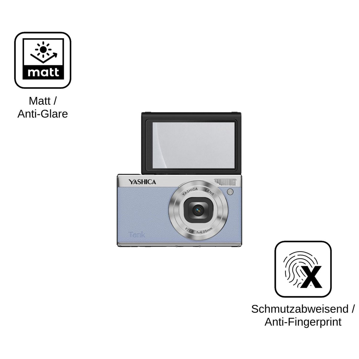 2x Screen Protector for Yashica Tank Compact matte Flexible Glass 9H dipos