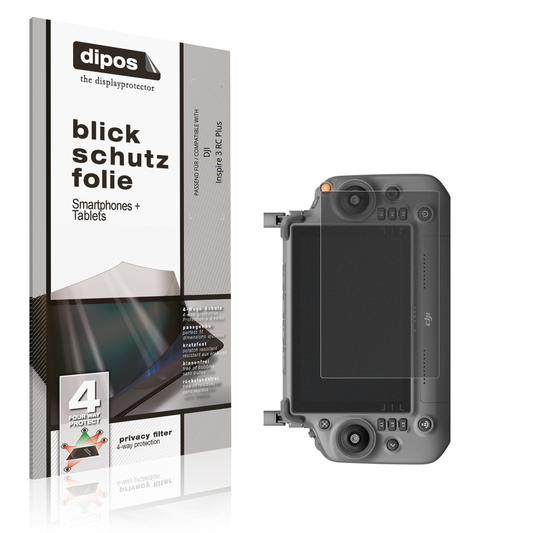 Blickschutzfolie von dipos passend für DJI Inspire 3 RC Plus, präziser Zuschnitt und blasenfrei montiert