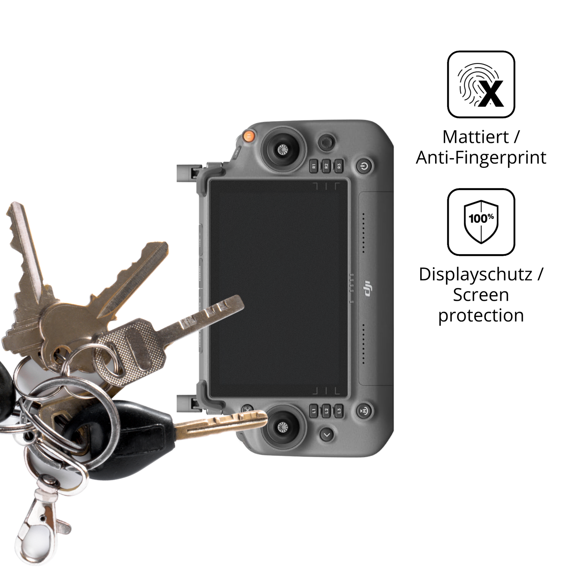 dipos Displayschutz für DJI Inspire 3 RC Plus, mattierte Oberfläche, Blickschutzfilter und perfekter Passform