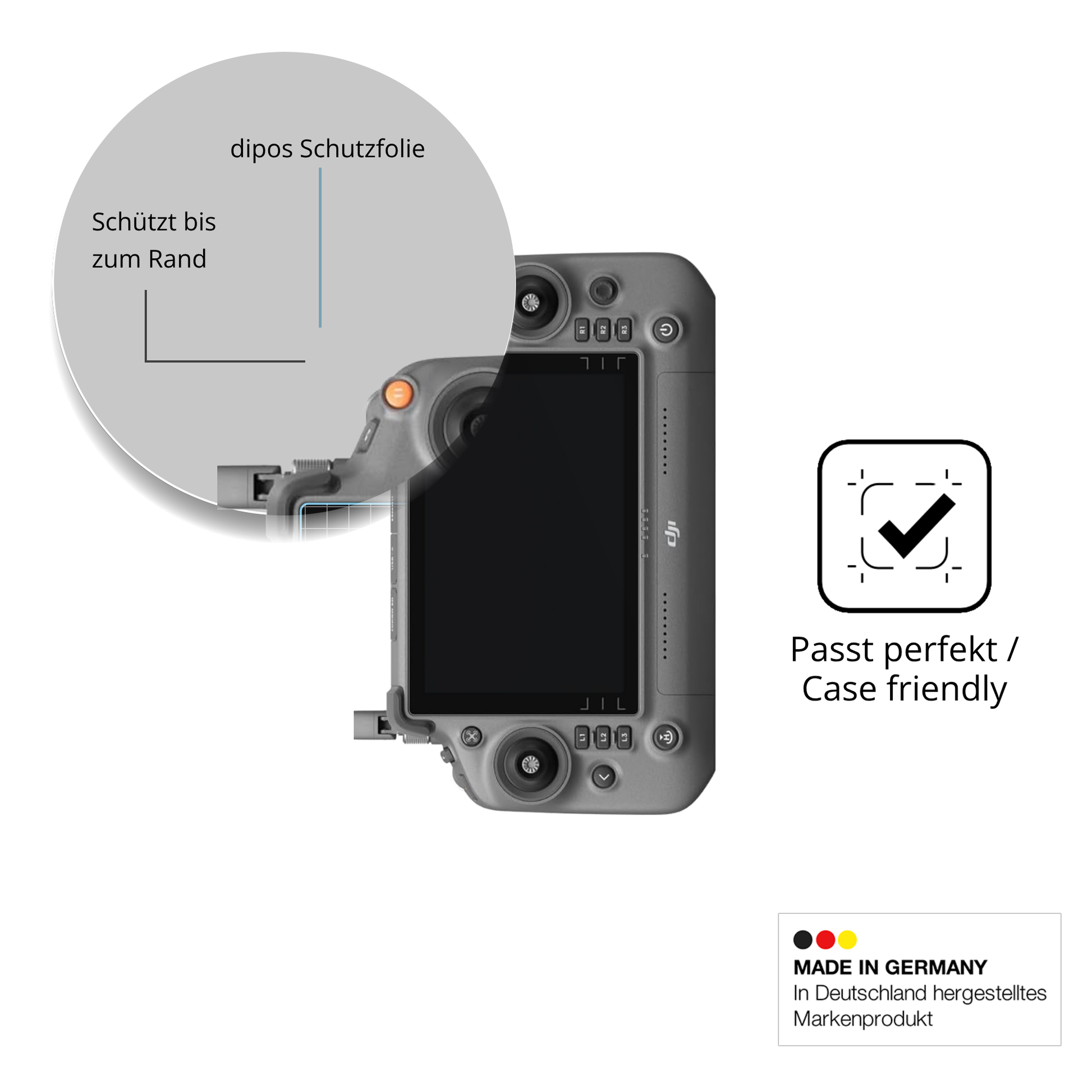 Besonders flexibler Displayschutz mit Anti-Shock-Schicht im Materialmix