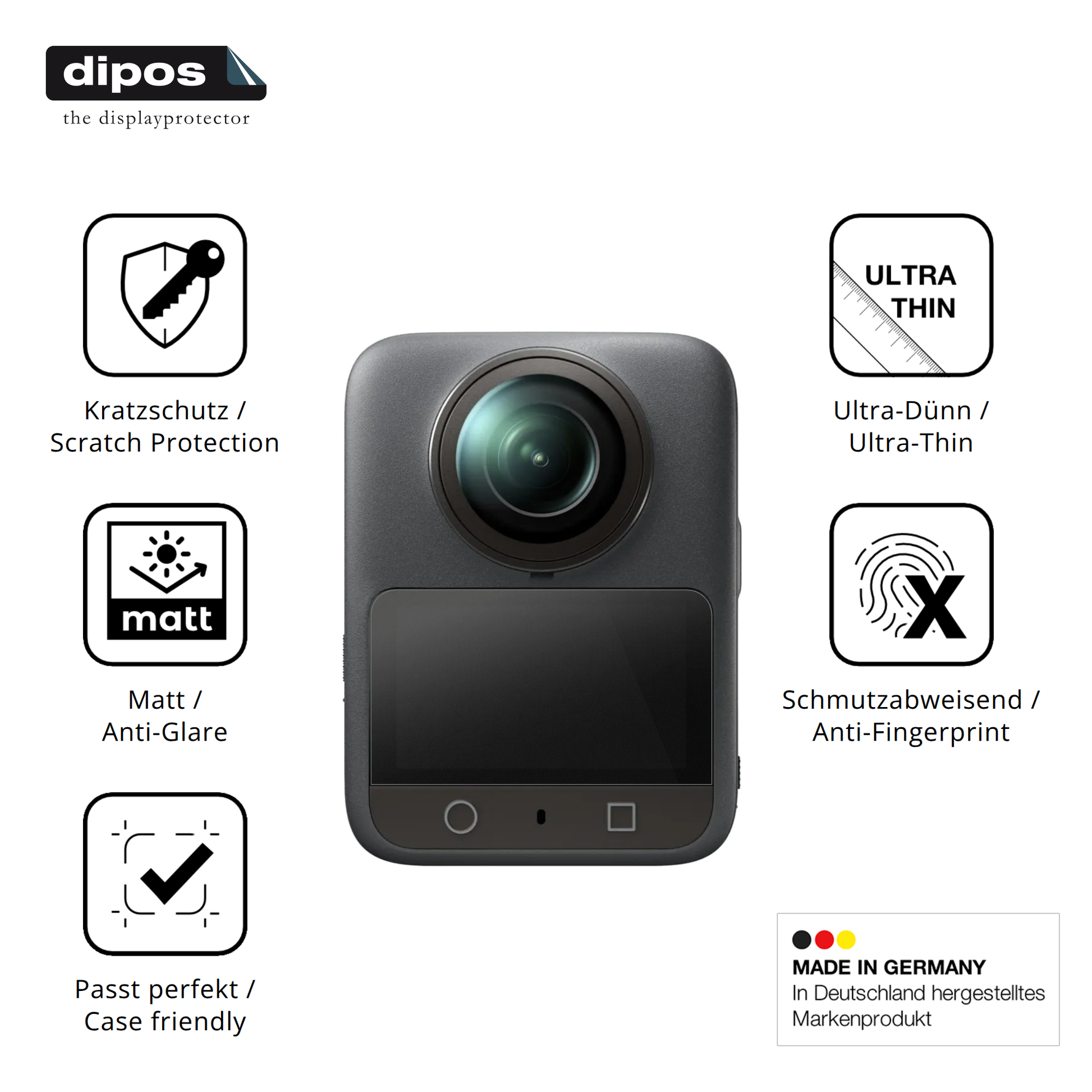 Displayschutz hergestellt in Deutschland, höchste Qualität made in Germany