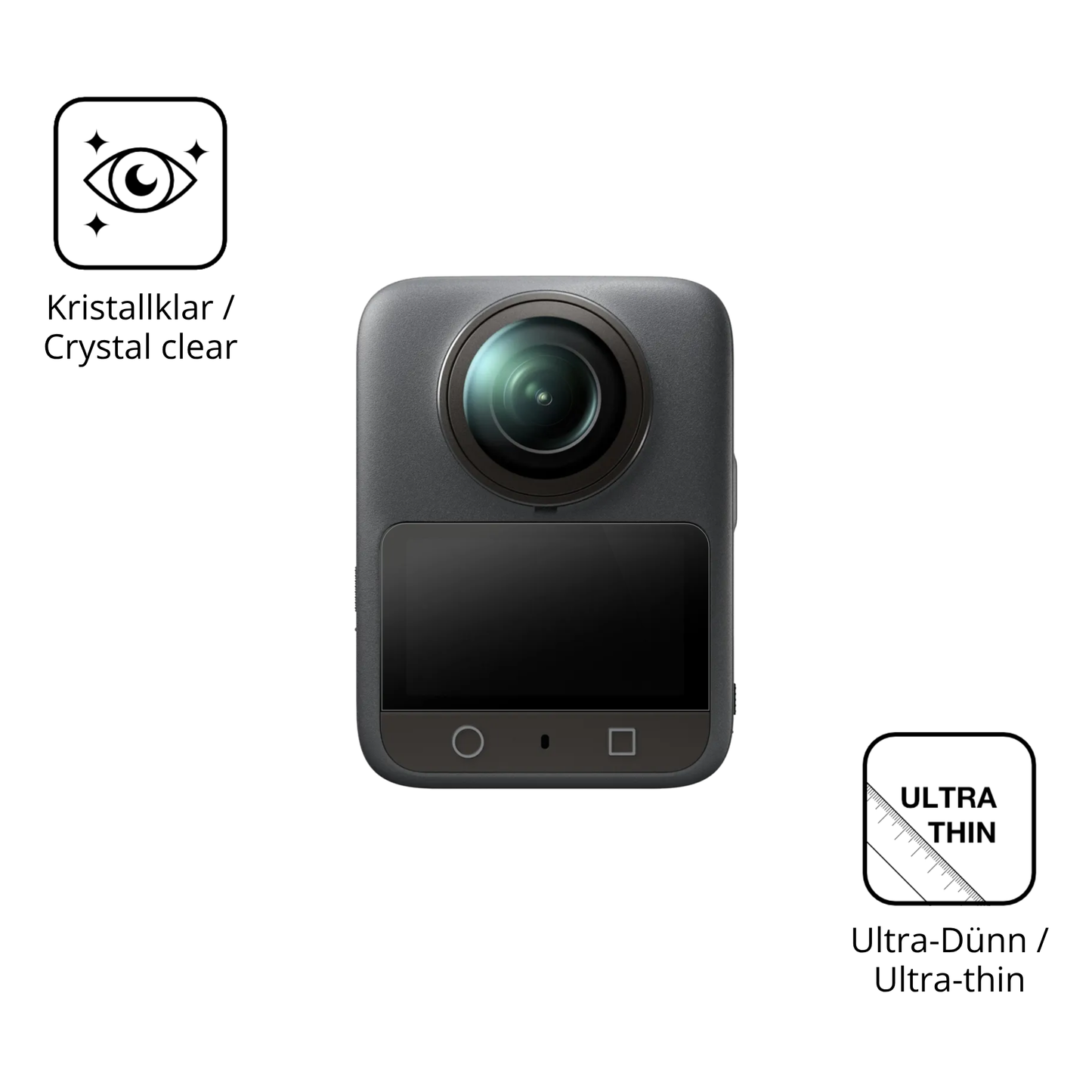 Dünne und klare Folie passend zugeschnitten für DJI Osmo 360