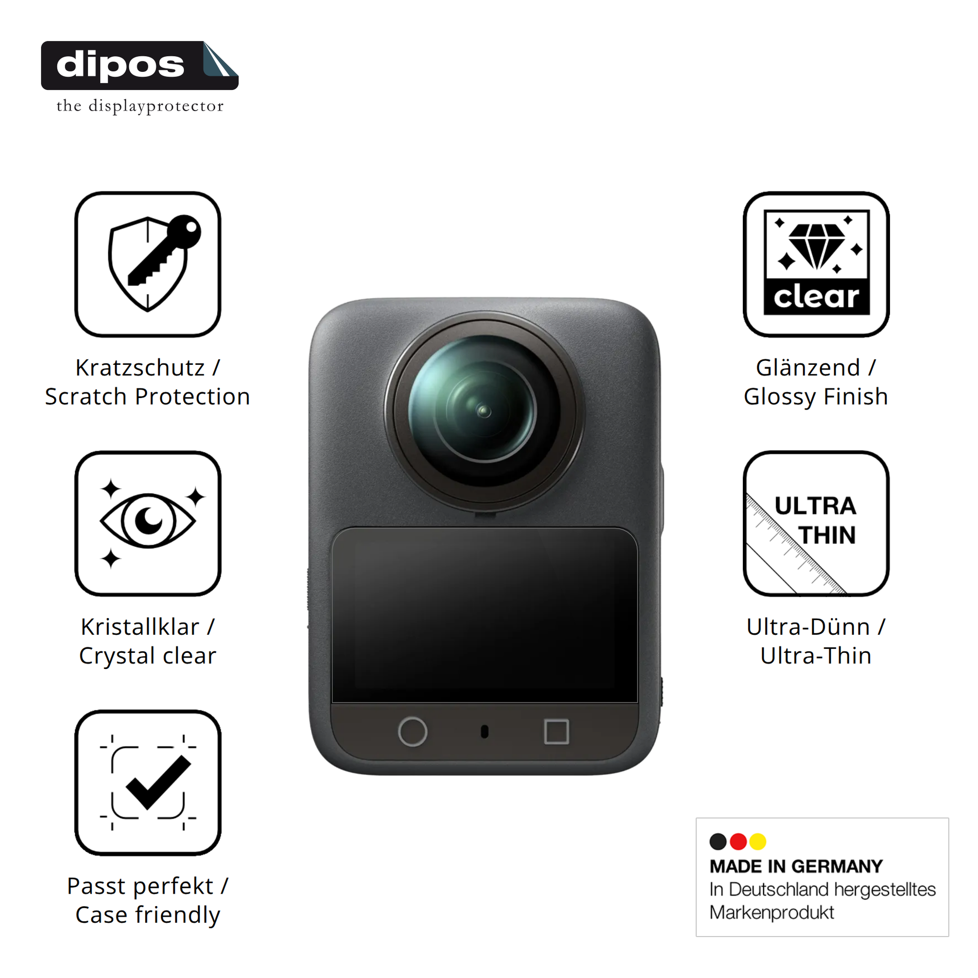 Displayschutz hergestellt in Deutschland, höchste Qualität made in Germany