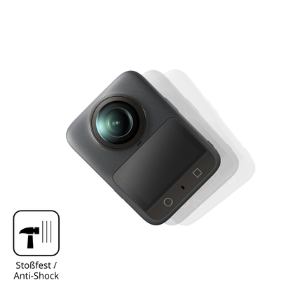 Schutz gegen Kratzer auf dem DJI Osmo 360 Glas durch Schlüssel, Stöße gegen die Tischkante oder Stürze