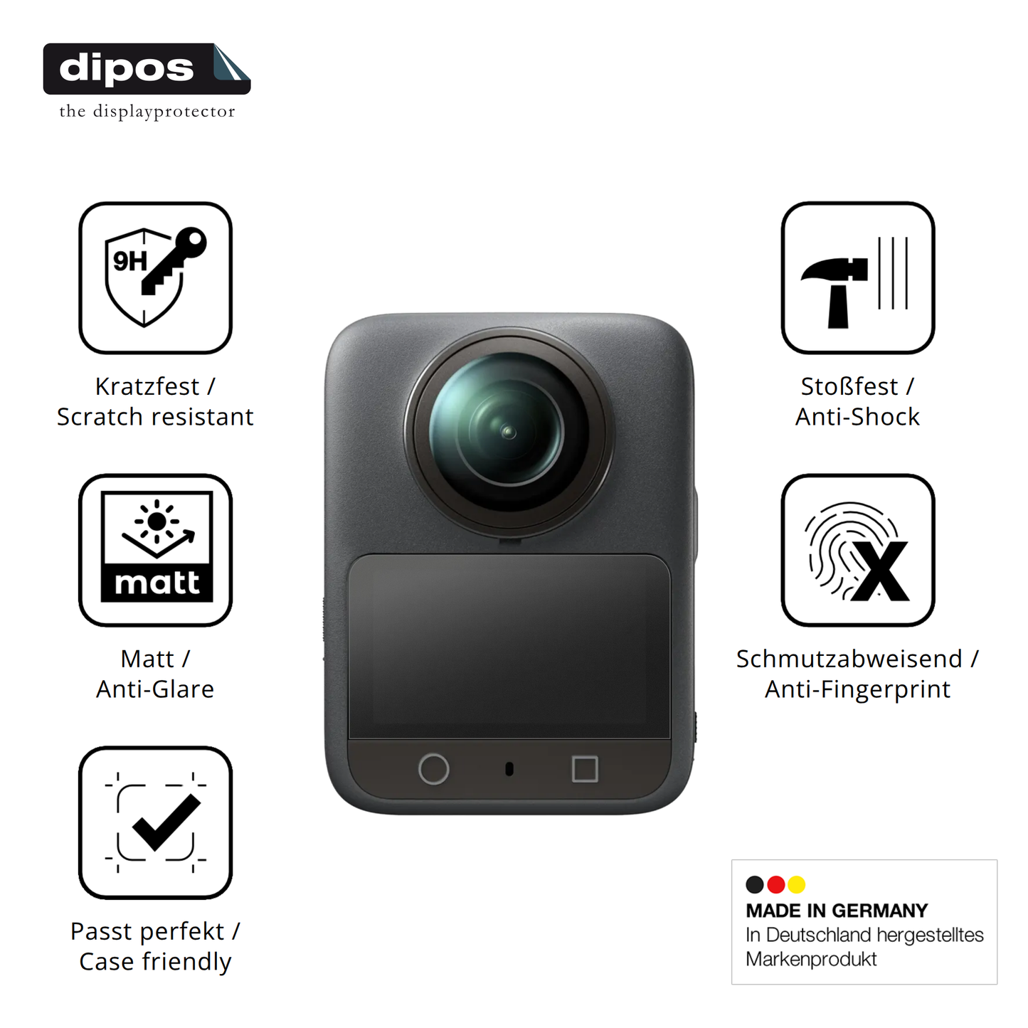 Displayschutz hergestellt in Deutschland, höchste Qualität made in Germany